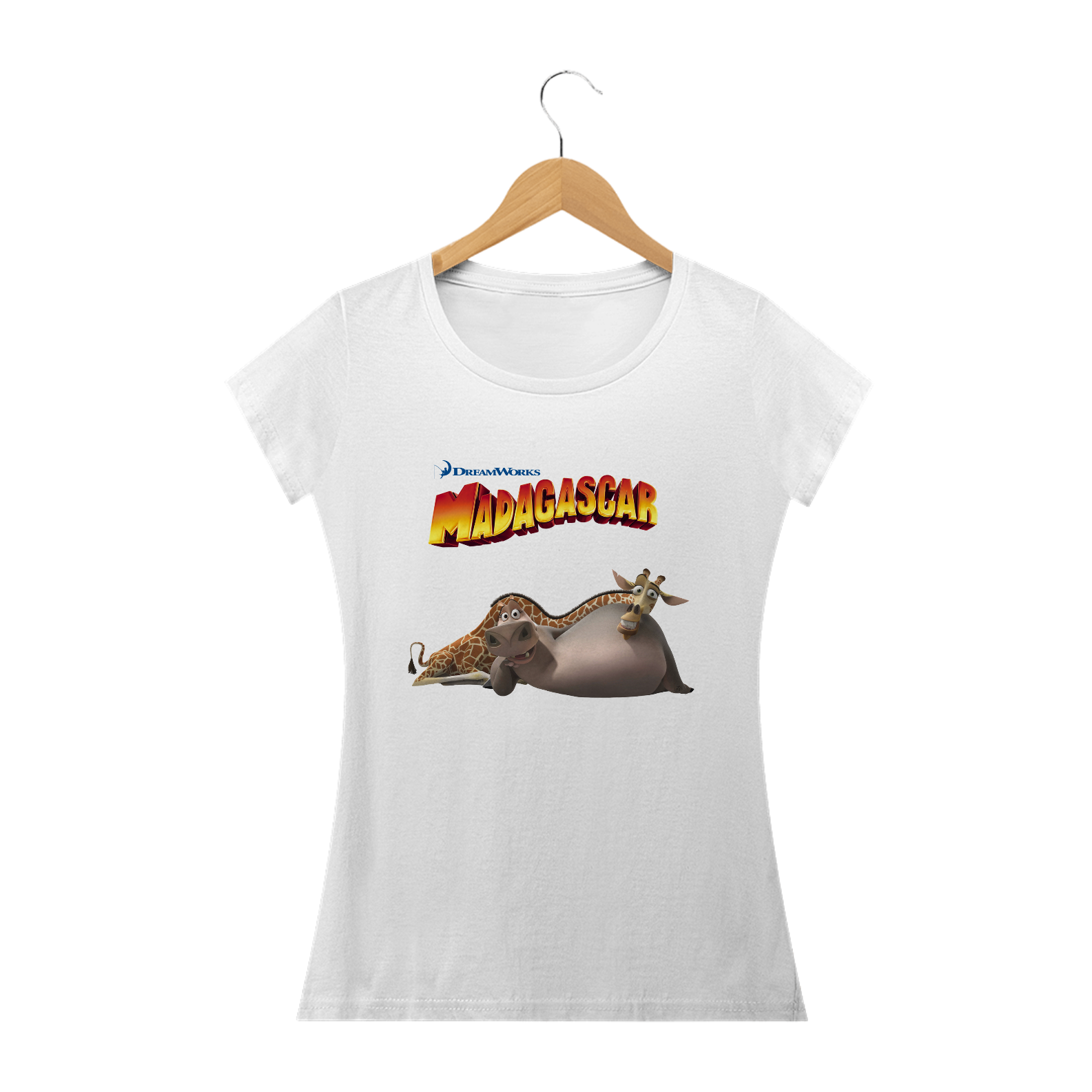 Nome do produto: Camiseta Feminina - Madagascar - Glória e Melman