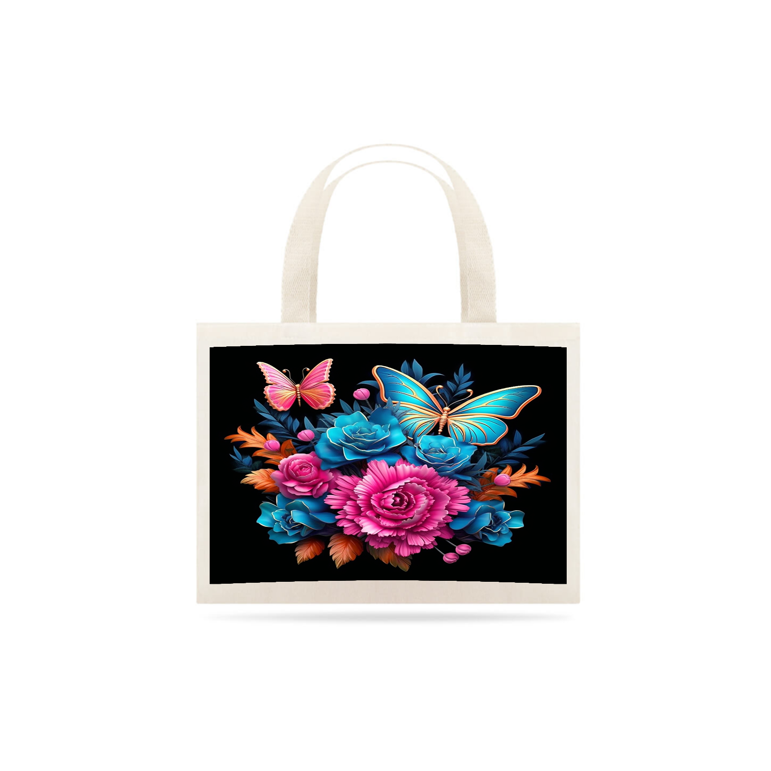 Nome do produto: Eco Bag - Flores - Borboletas