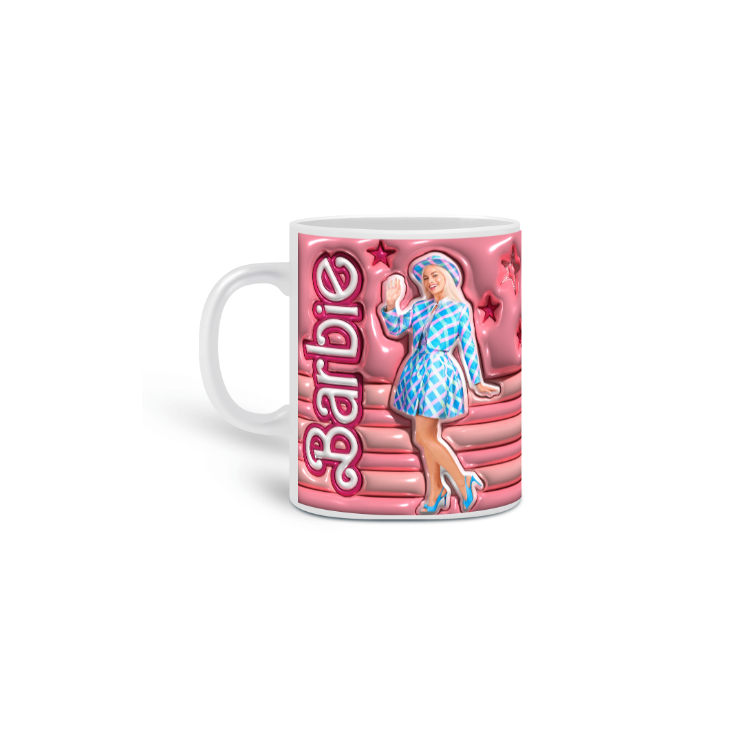 Nome do produto: Caneca Branca - Barbie 3D 