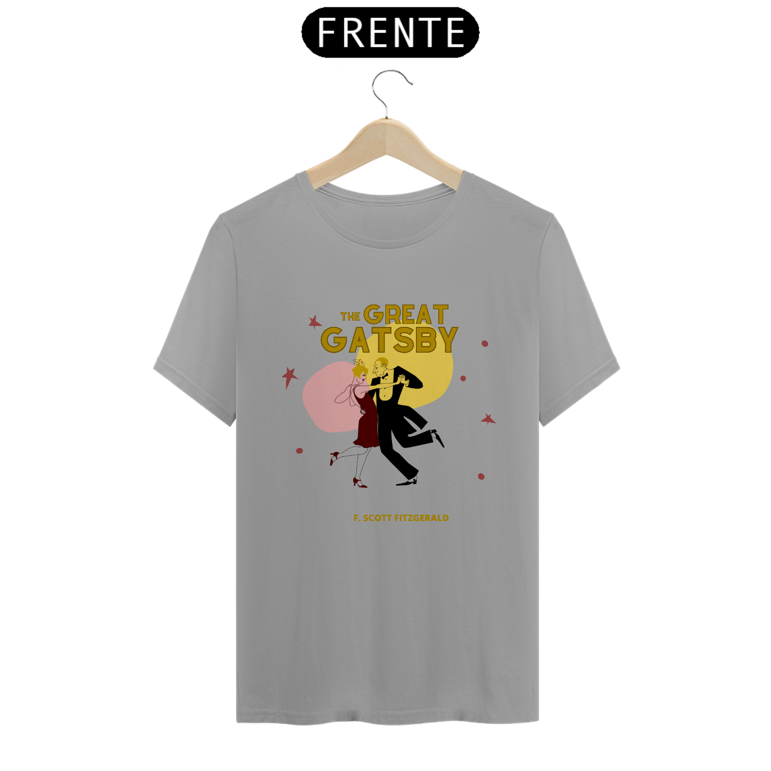 Nome do produto: The Great Gatsby, F. Scott Fitzgerald TShirt Quality (Branca/Cinza)