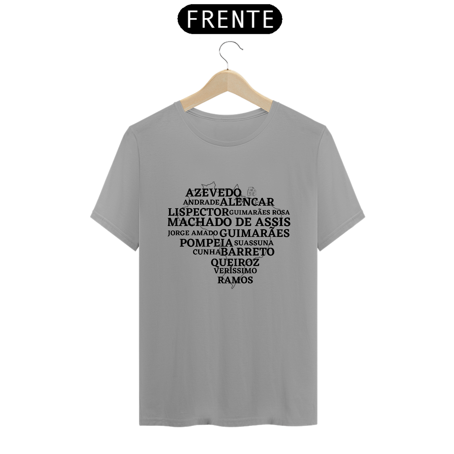 Nome do produto: Romancistas brasileiros TShirt Quality (Branca/Cinza)