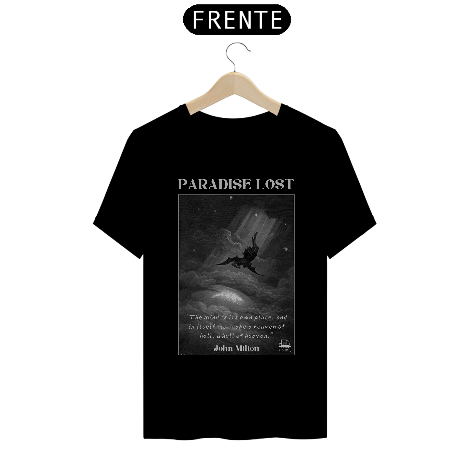 Nome do produto: Paradise Lost, John Milton TShirt Quality (Preto)