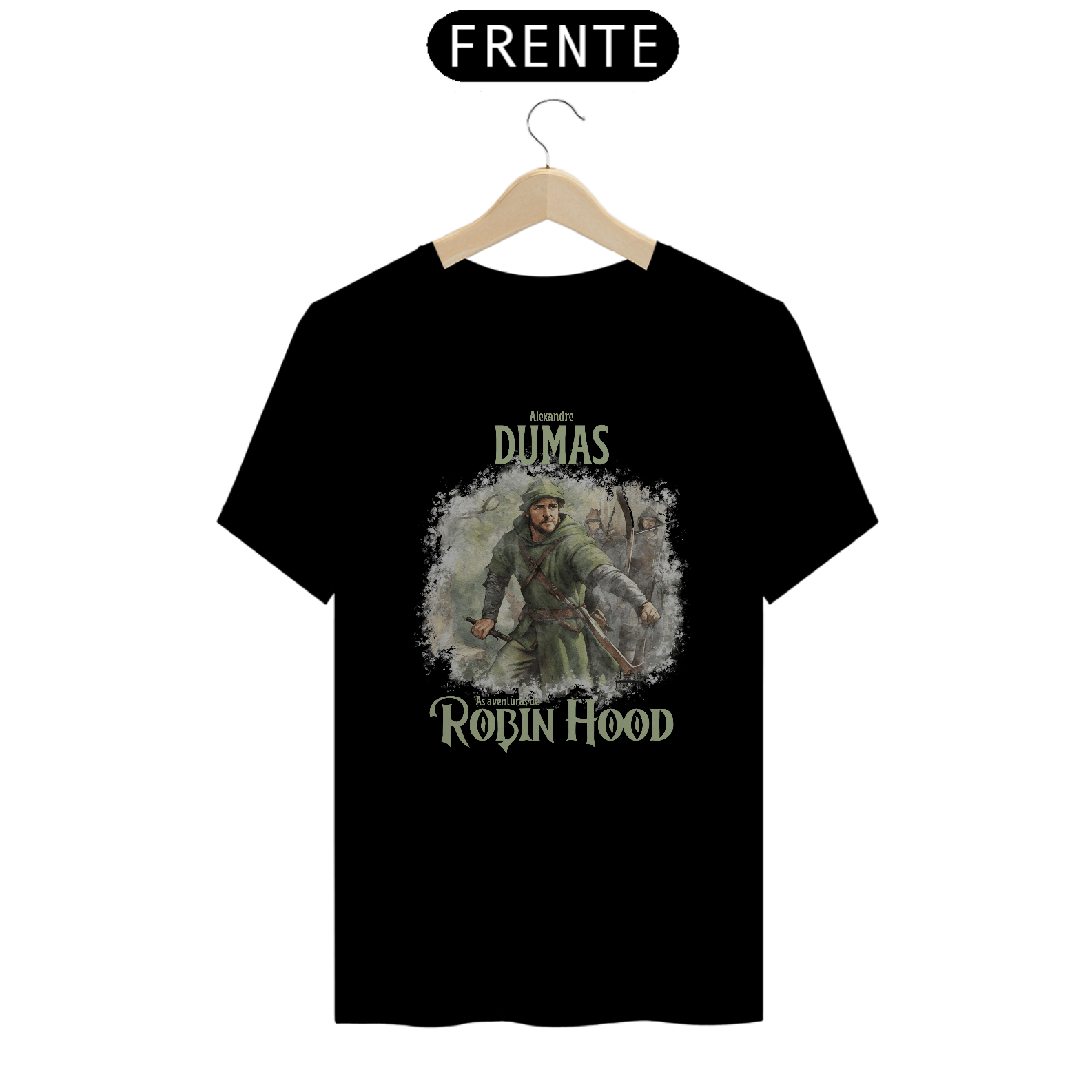 Nome do produto: Robin Hood, Alexandre Dumas TShirt Quality (Preto)