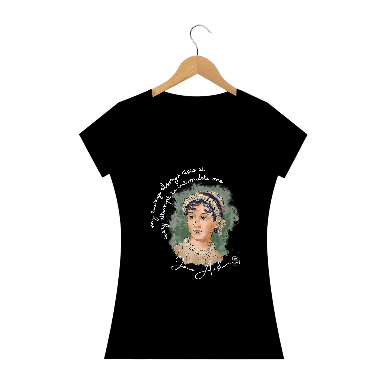Nome do produto: My courage always rises, Jane Austen Baby Long Quality (Preto)
