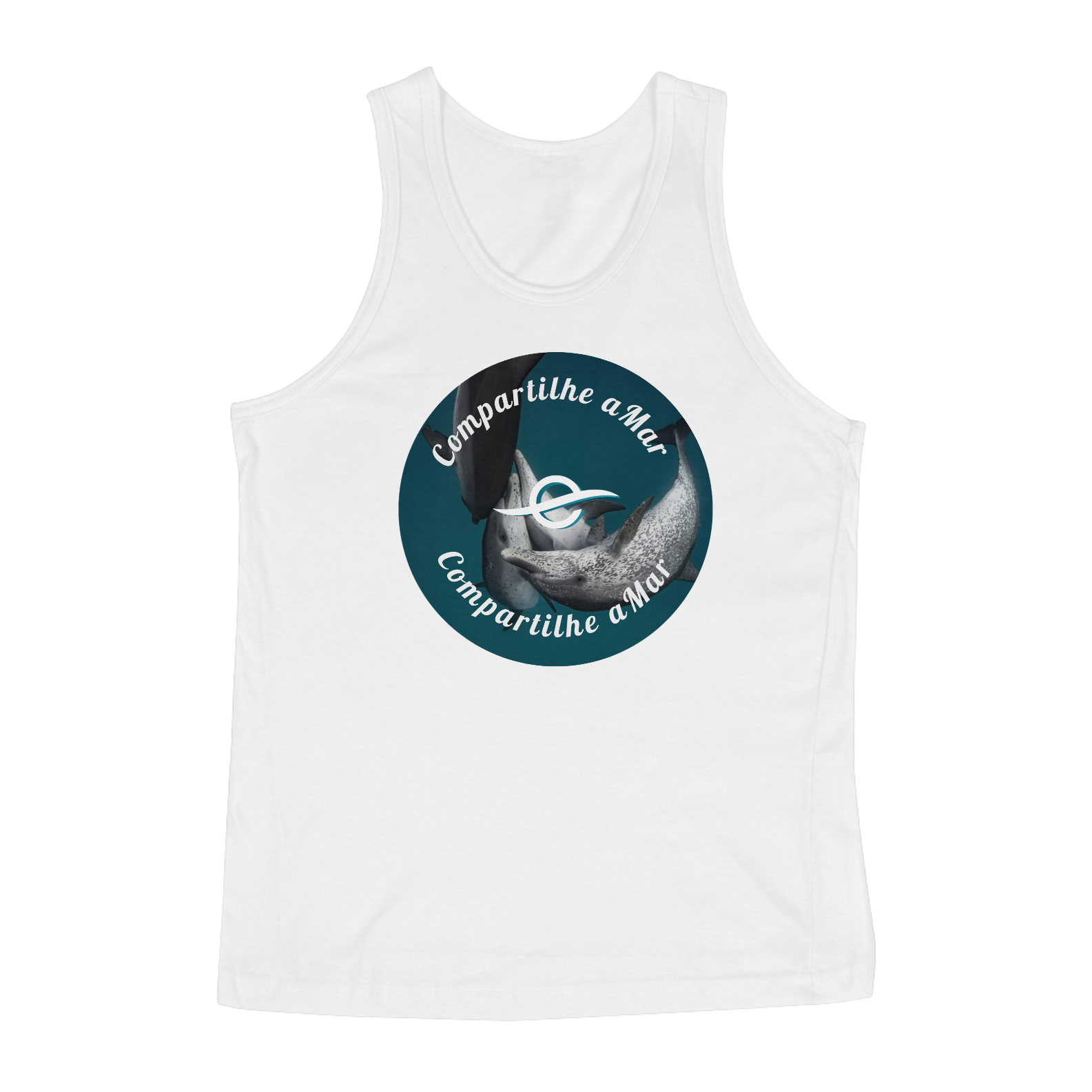 Nome do produto: Regata Golfinho Compartilhe aMar Masculina