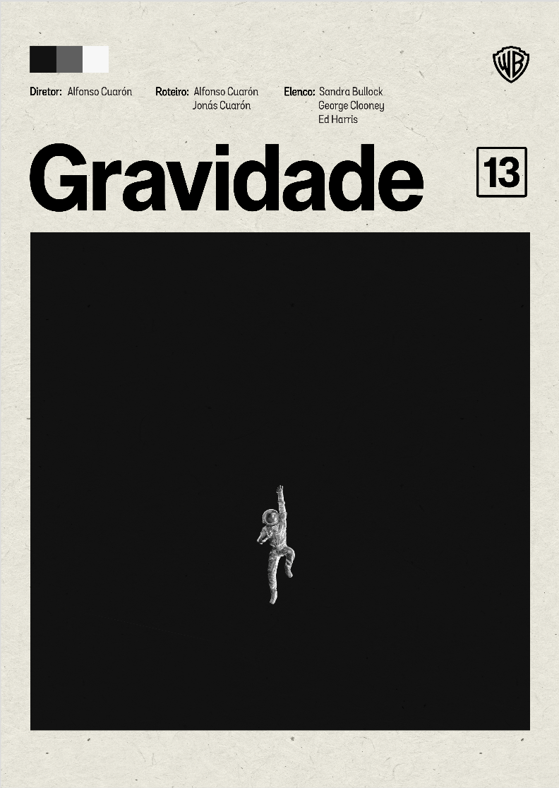 Pôster Minimalista Gravidade – Filme Sci-Fi Autoral