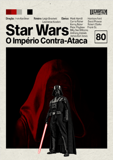 Pôster Minimalista Star Wars: O Império Contra-Ataca – Trilogia Clássica (1980)