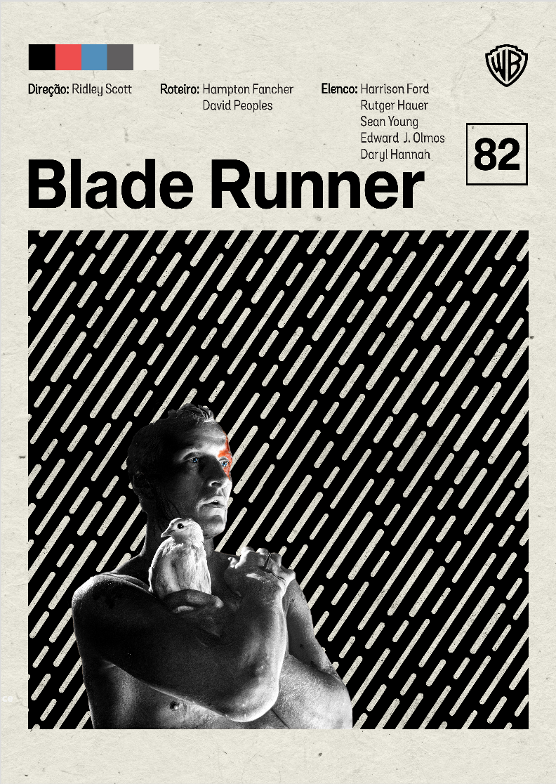 Pôster Minimalista Noir Blade Runner | Ficção Científica Anos 80