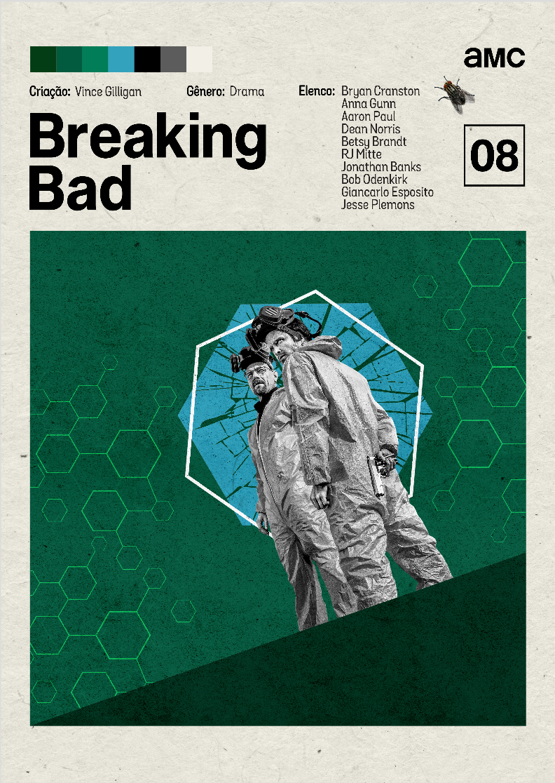 Pôster Minimalista Breaking Bad |Série Drama Criminal