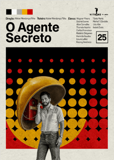 Pôster Minimalista O Agente Secreto | Cinema Brasileiro Autoral