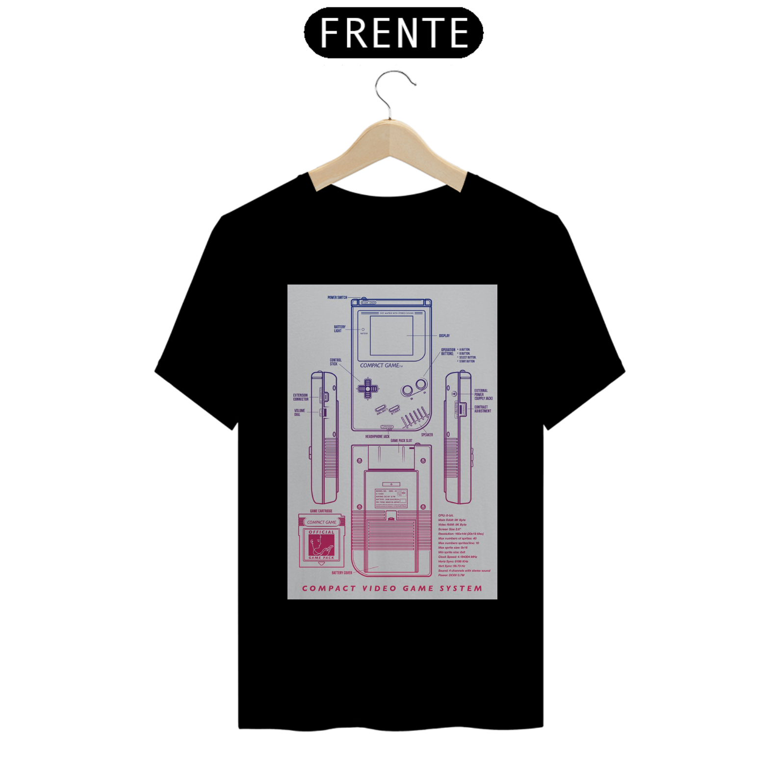 Nome do produto: Camisa Gameboy Retrô