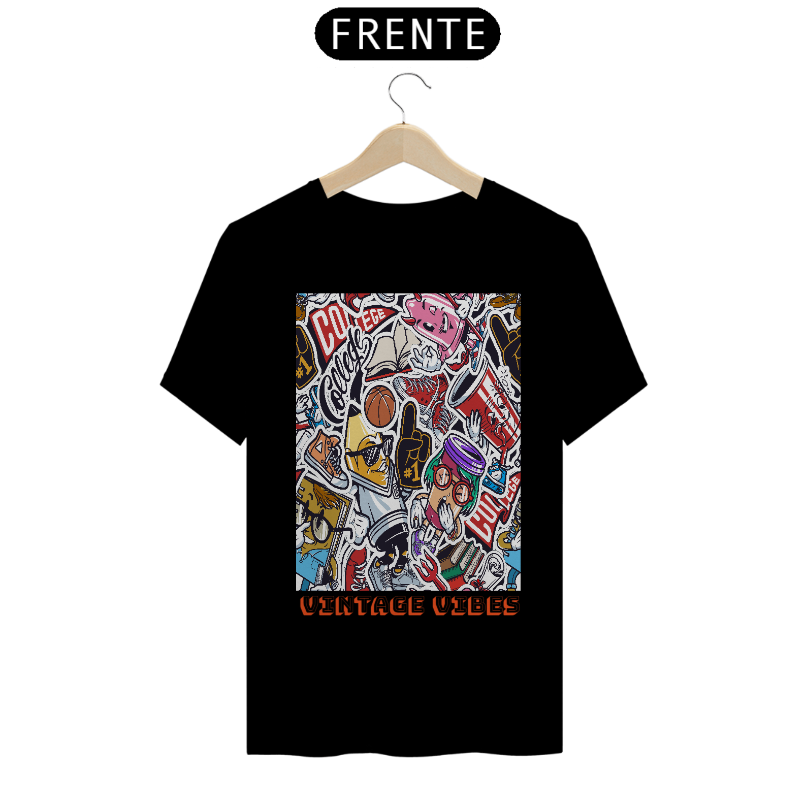 Nome do produto: Camiseta Vintage Vibes College