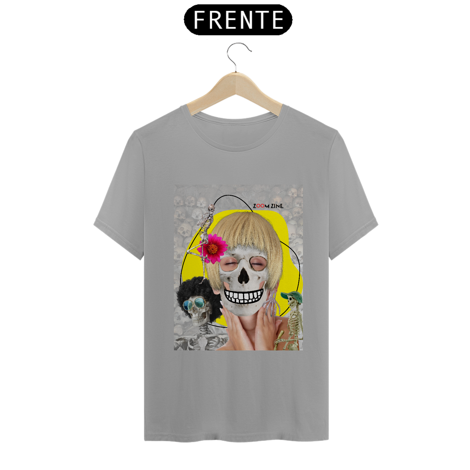 Nome do produto: Camiseta Colagem Caveira