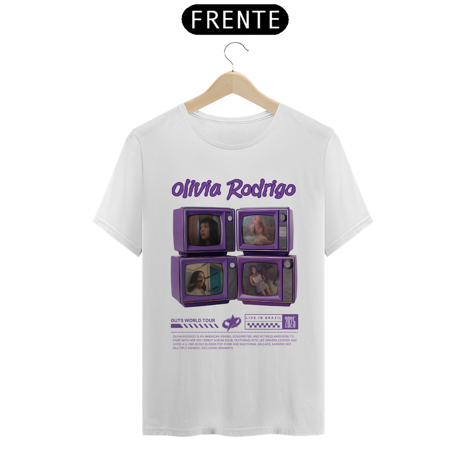 Camiseta Olivia Rodrigo Guts Music Videos