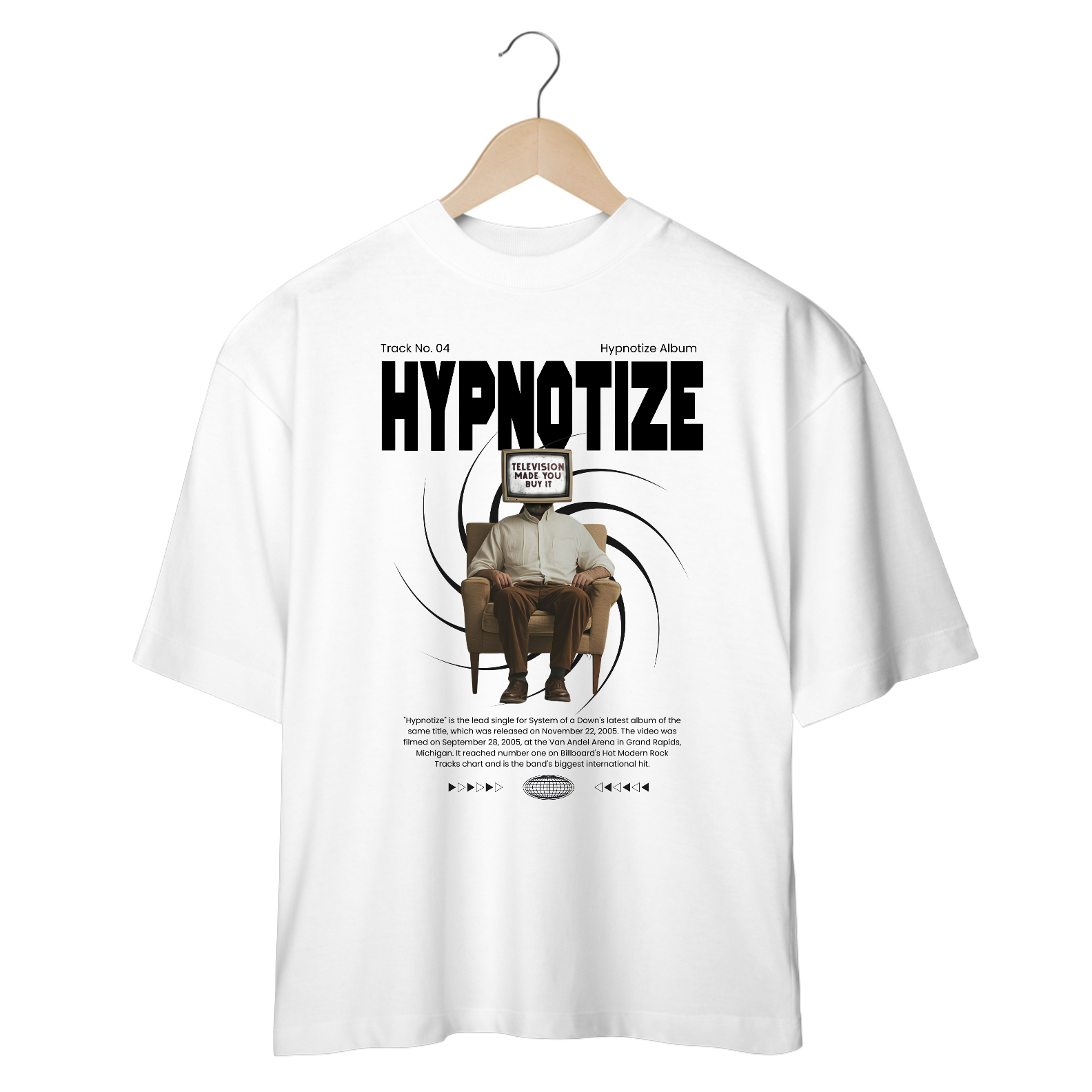 Camiseta Oversized System of a Down Hypnotize (Estampa Frente)