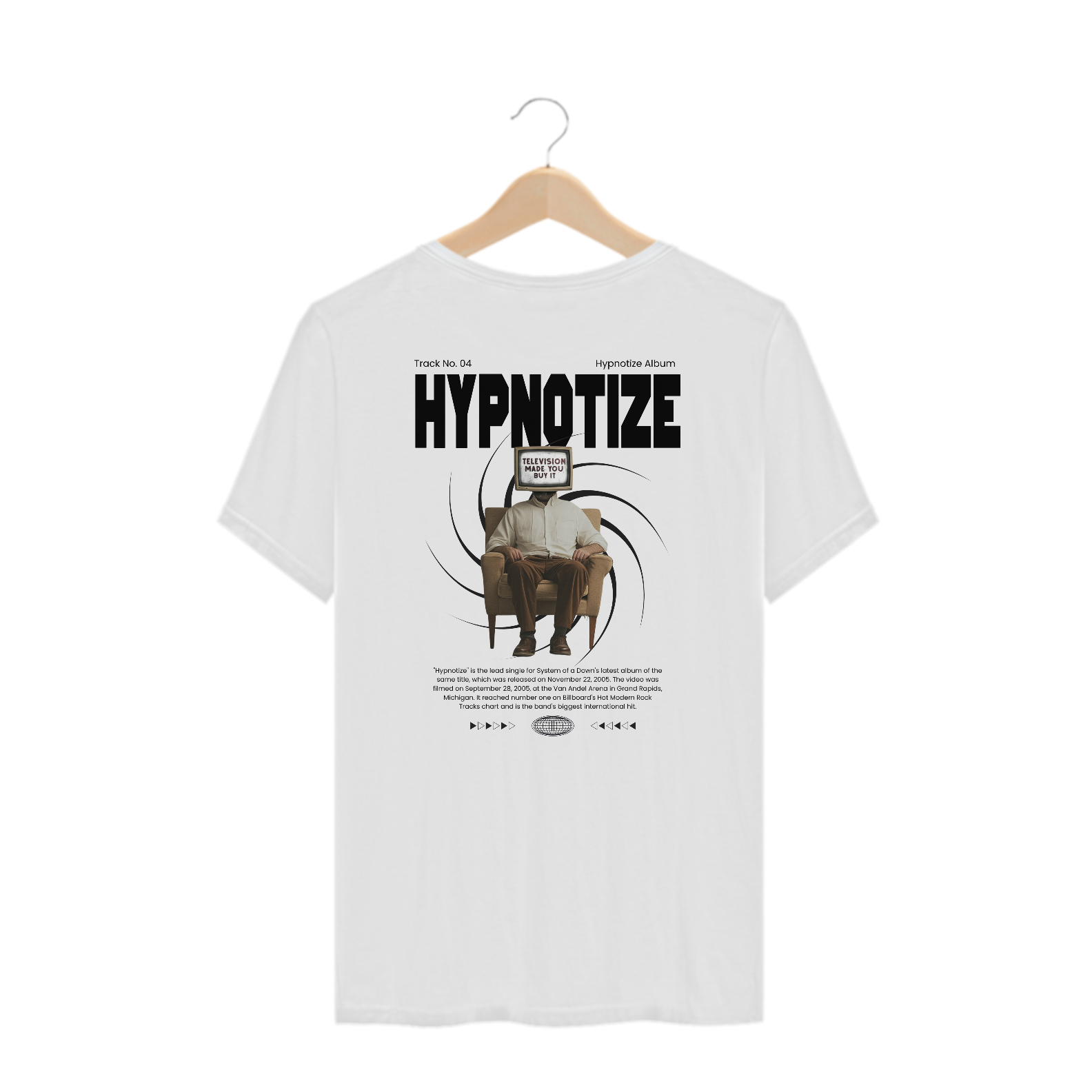 Camiseta Plus Size System of a Down Hypnotize (Estampa nas Costas)