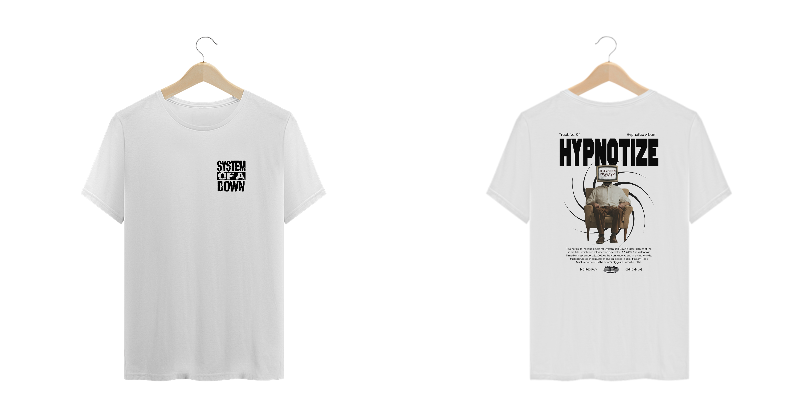 Camiseta Plus Size System of a Down Hypnotize (Estampa Frente e Costas)