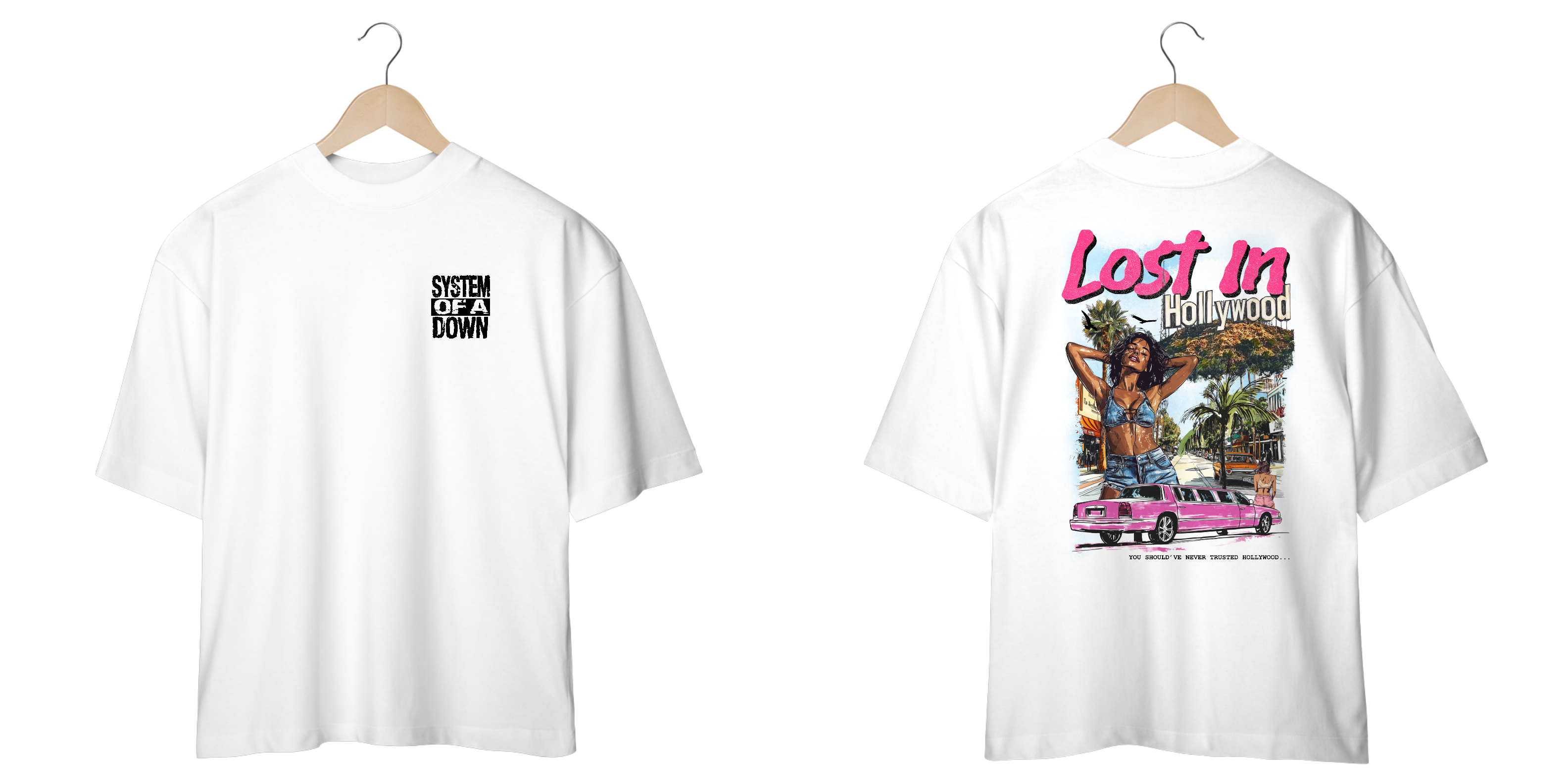 CamisetaOversized System of a Down Lost in Hollywood (Estampa Frente e Costas)
