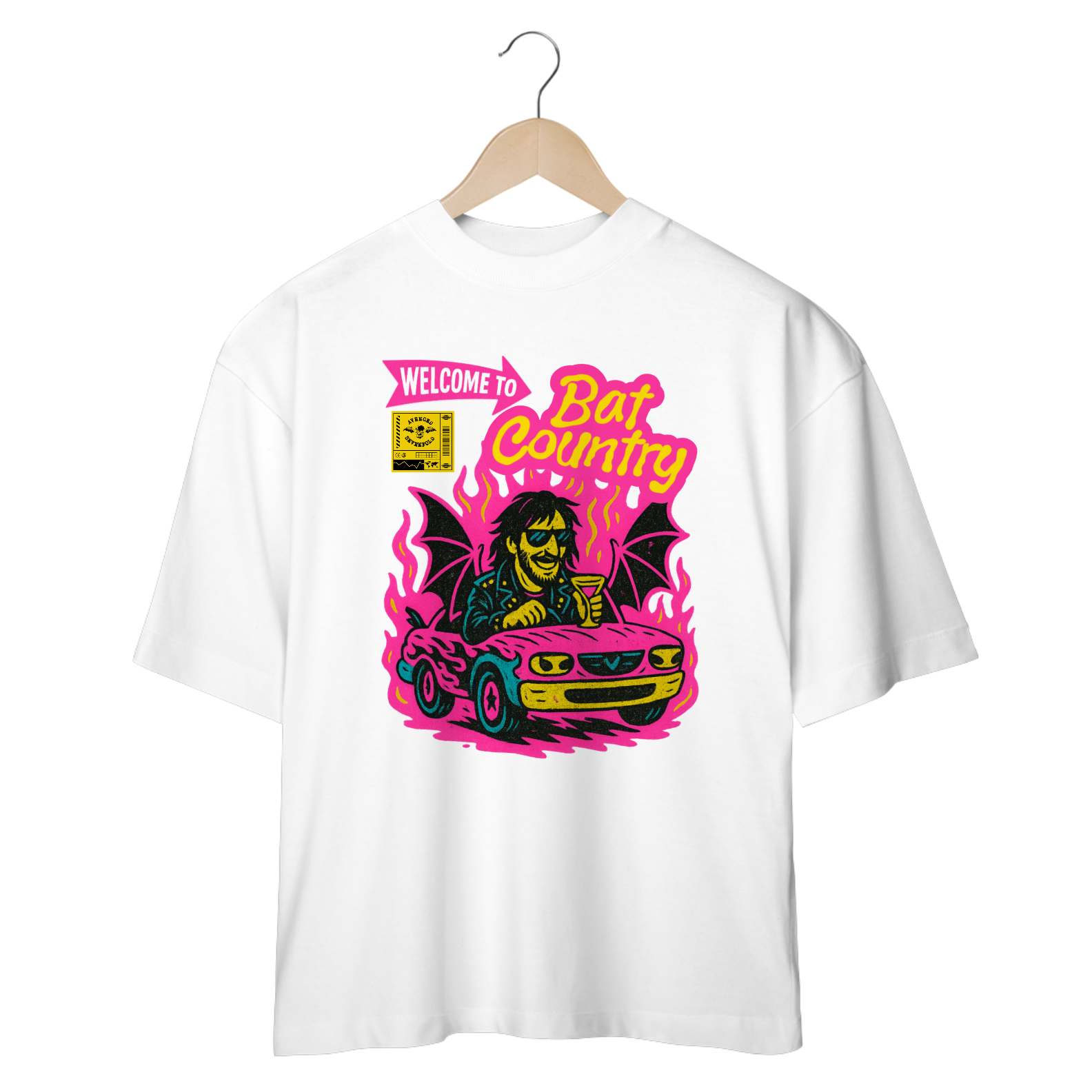 Camiseta Oversized Avenged Sevenfold Bat Country