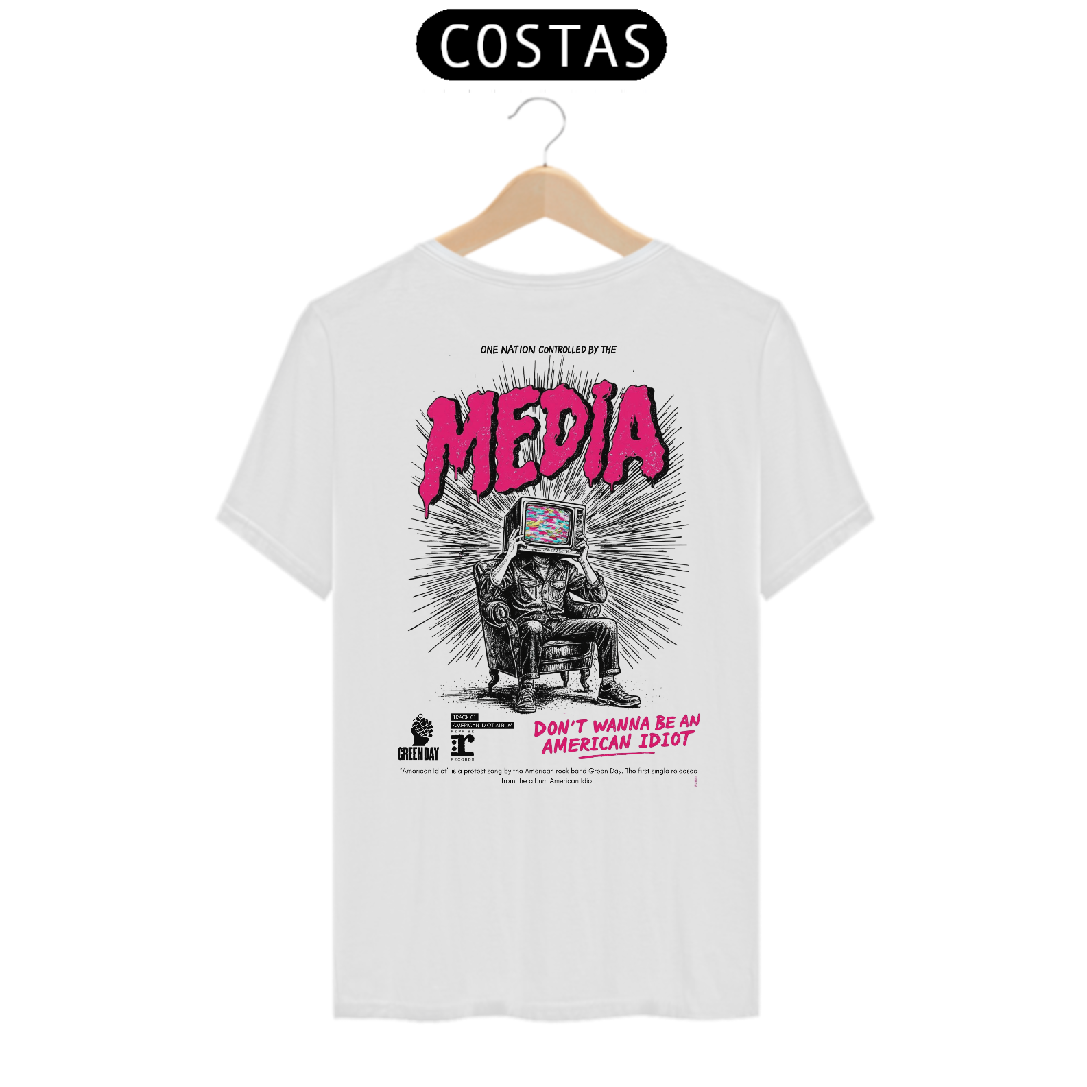 Camiseta Green Day American Idiot (Estampa nas Costas)