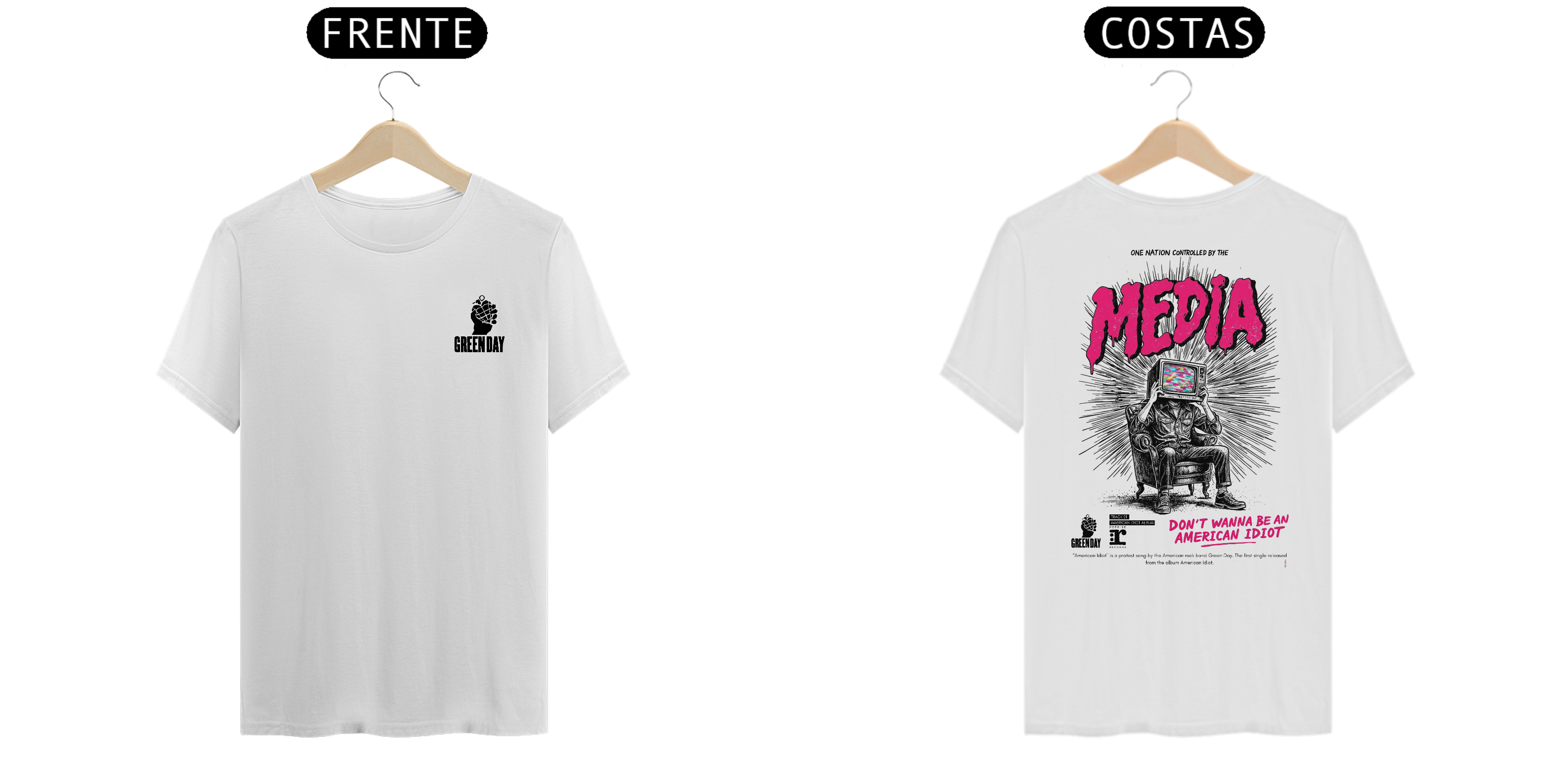 Camiseta Green Day American Idiot (Estampa Frente e Costas)