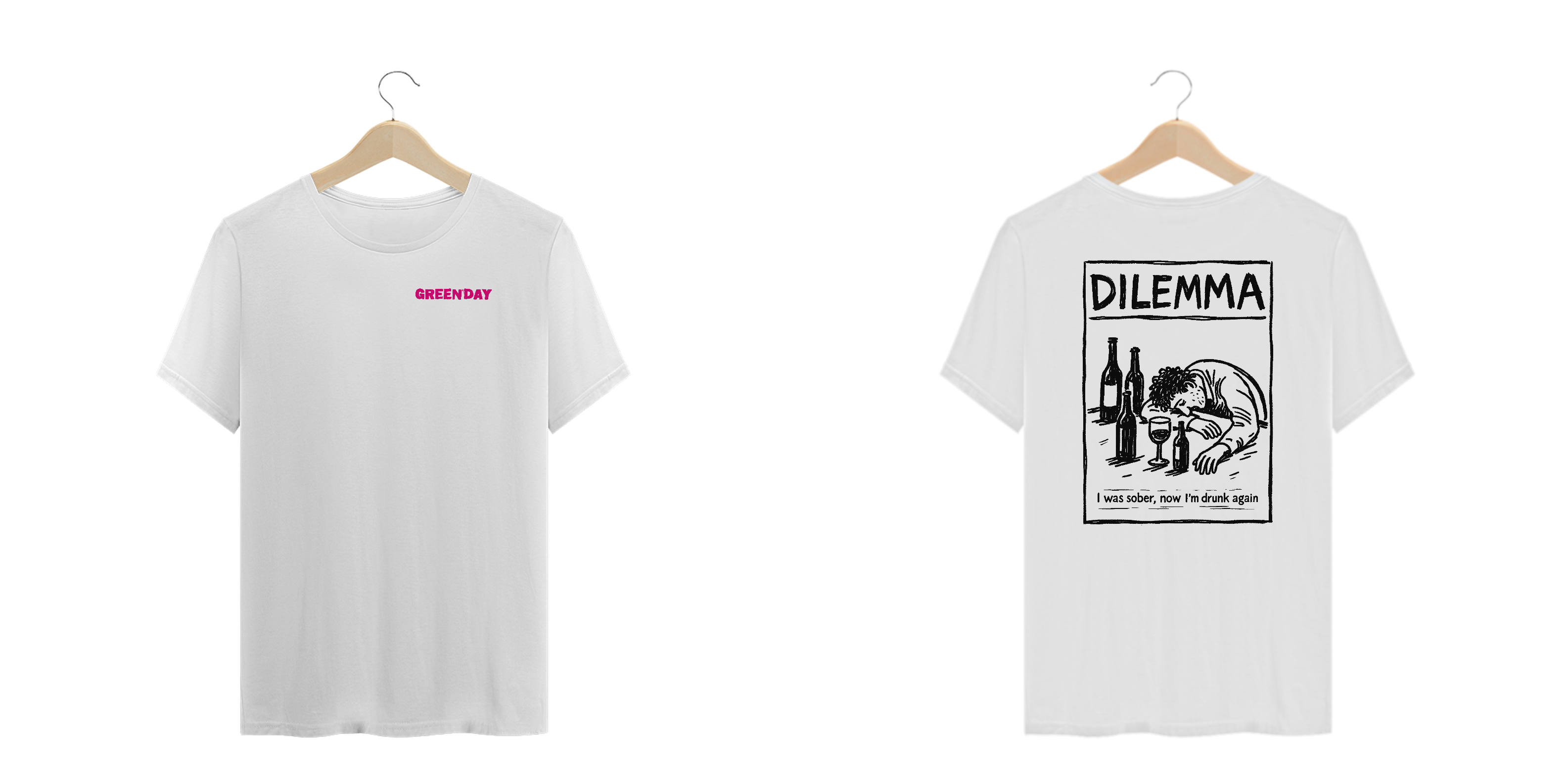 Camiseta Plus Size Green Day Dilemma (Estampa Frente e Costas)