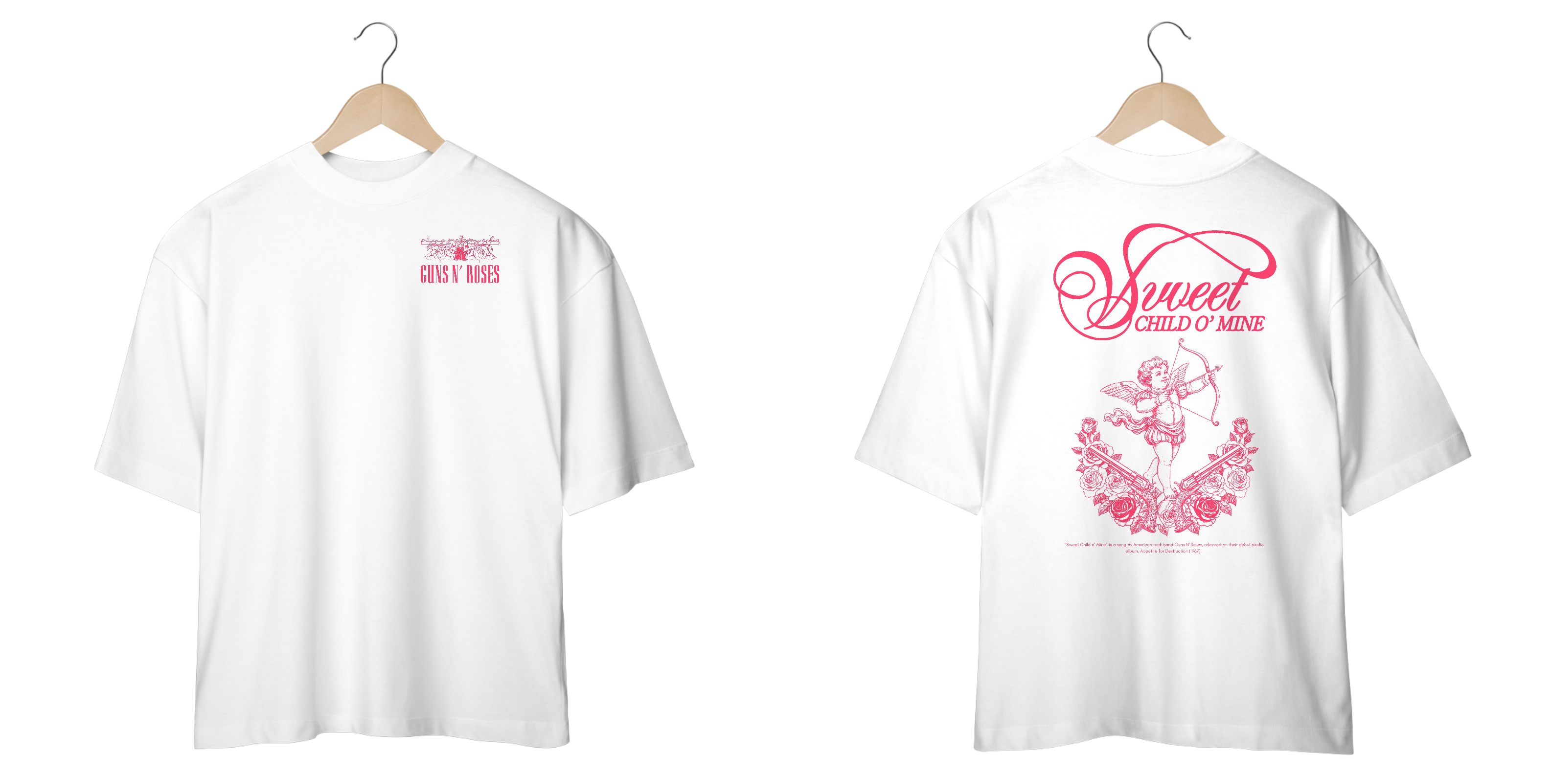 Camiseta Oversized Guns N' Roses Sweet Child O' Mine (Estampa Frente e Costas)