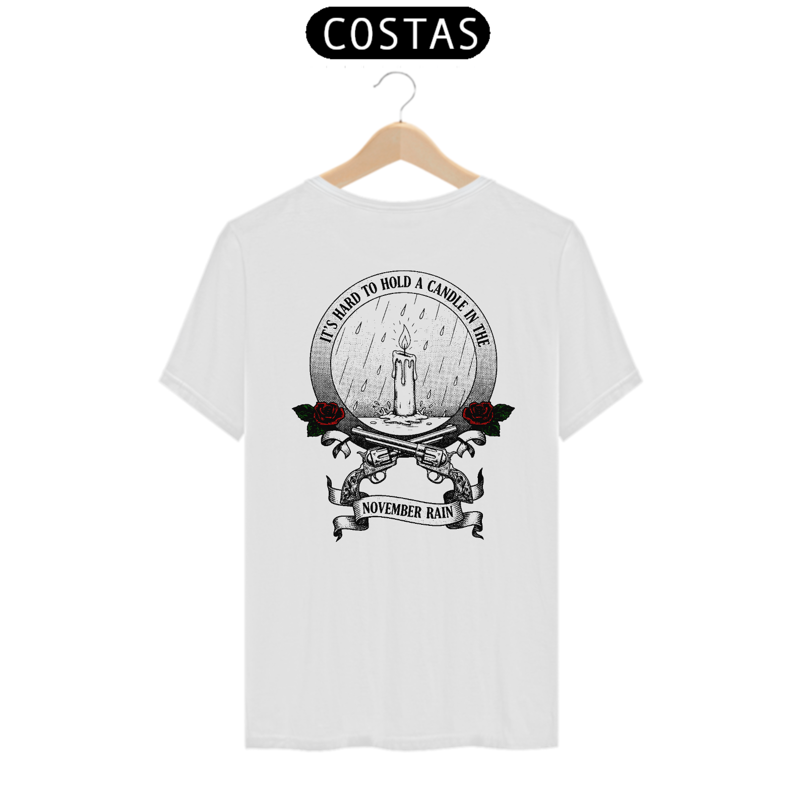 Camiseta Guns N' Roses November Rain (Estampa nas Costas)