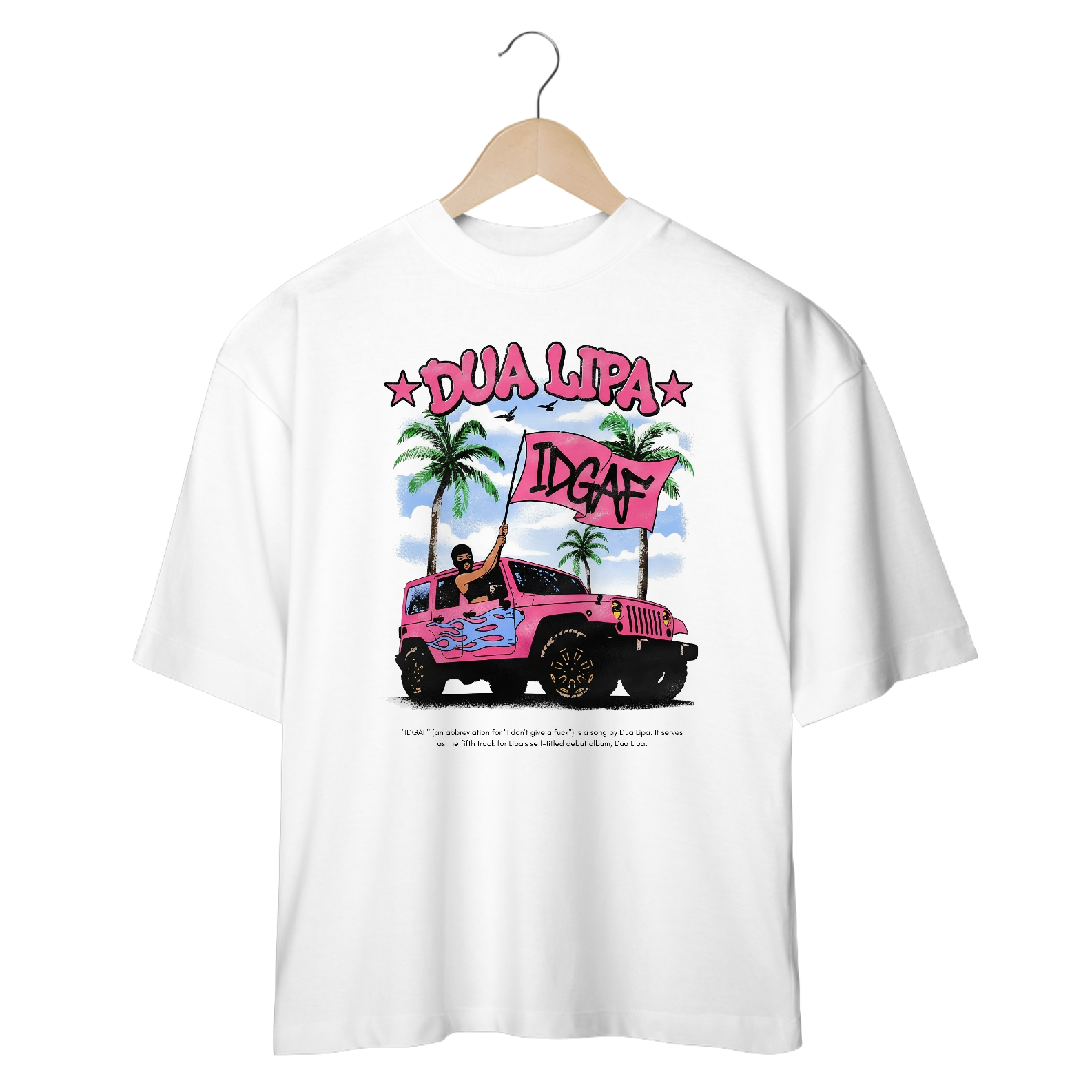 Camiseta Oversized Dua Lipa IDGAF