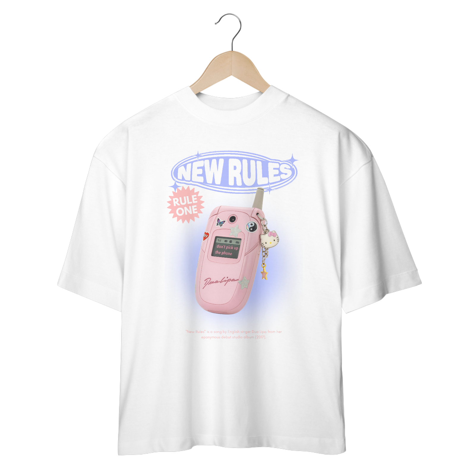 Camiseta Oversized Dua Lipa New Rules
