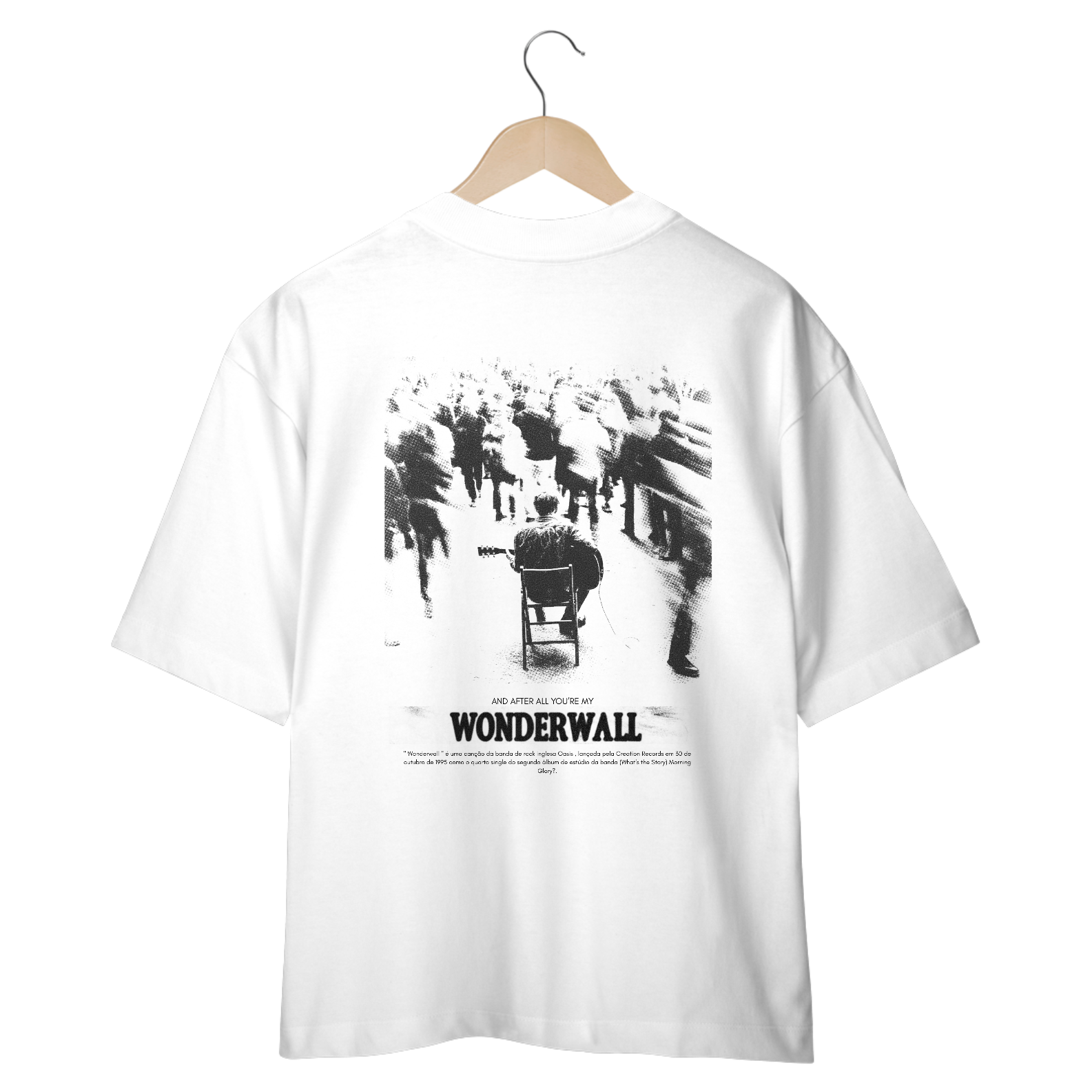 Camiseta Oversized Oasis Wonderwall (Estampa nas Costas)