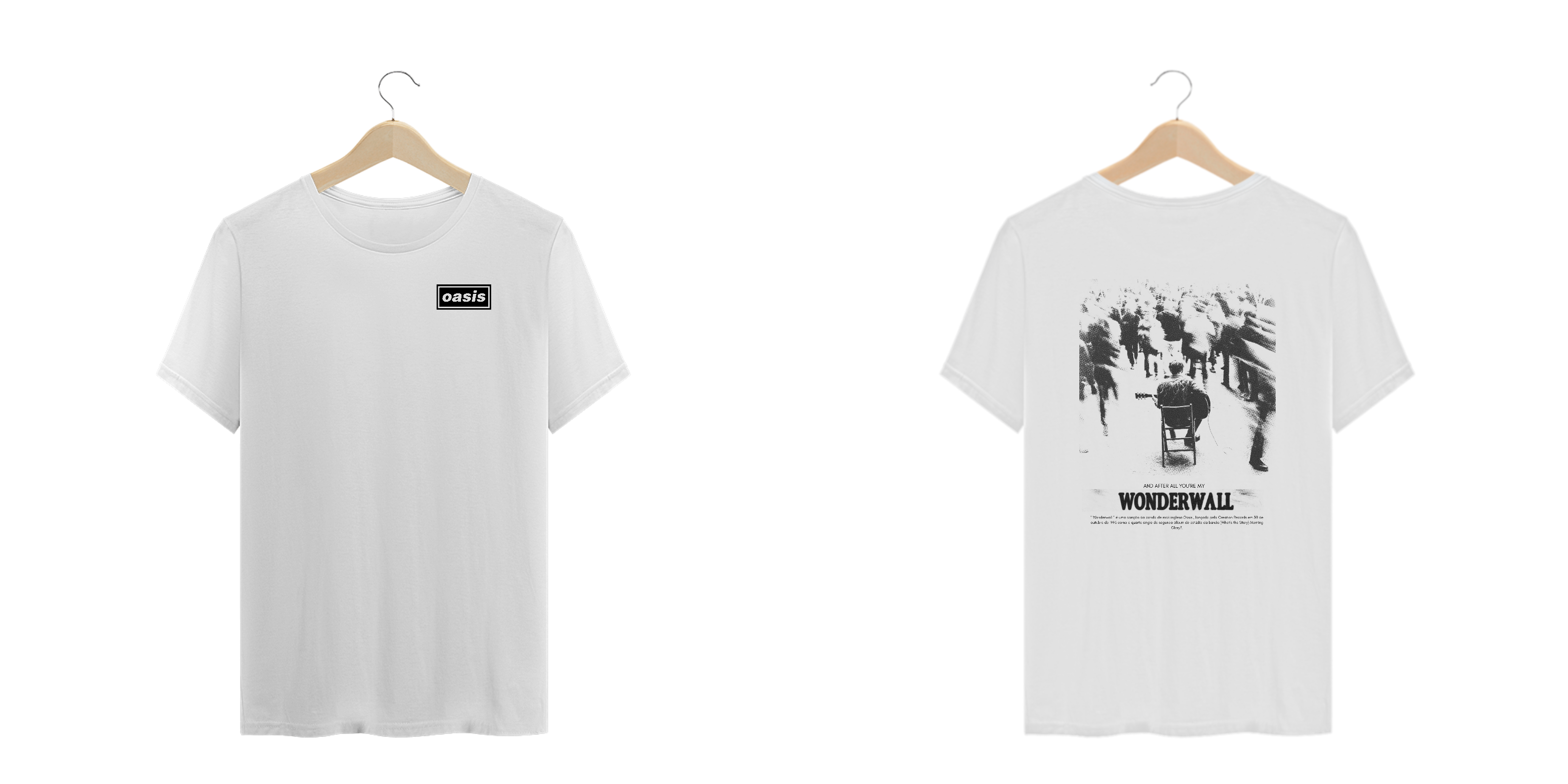 Camiseta Plus Size Oasis Wonderwall (Estampa Frente e Costas)