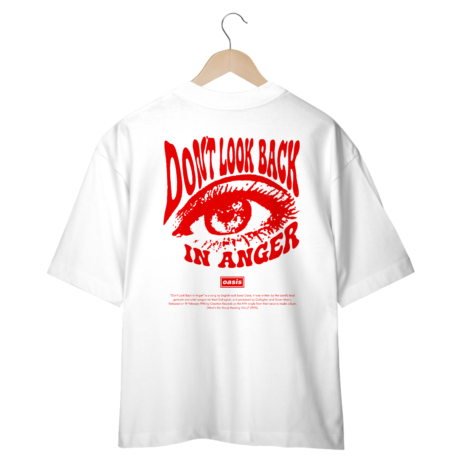 Camiseta Oversized Oasis Don't Look Back in Anger (Estampa nas Costas)