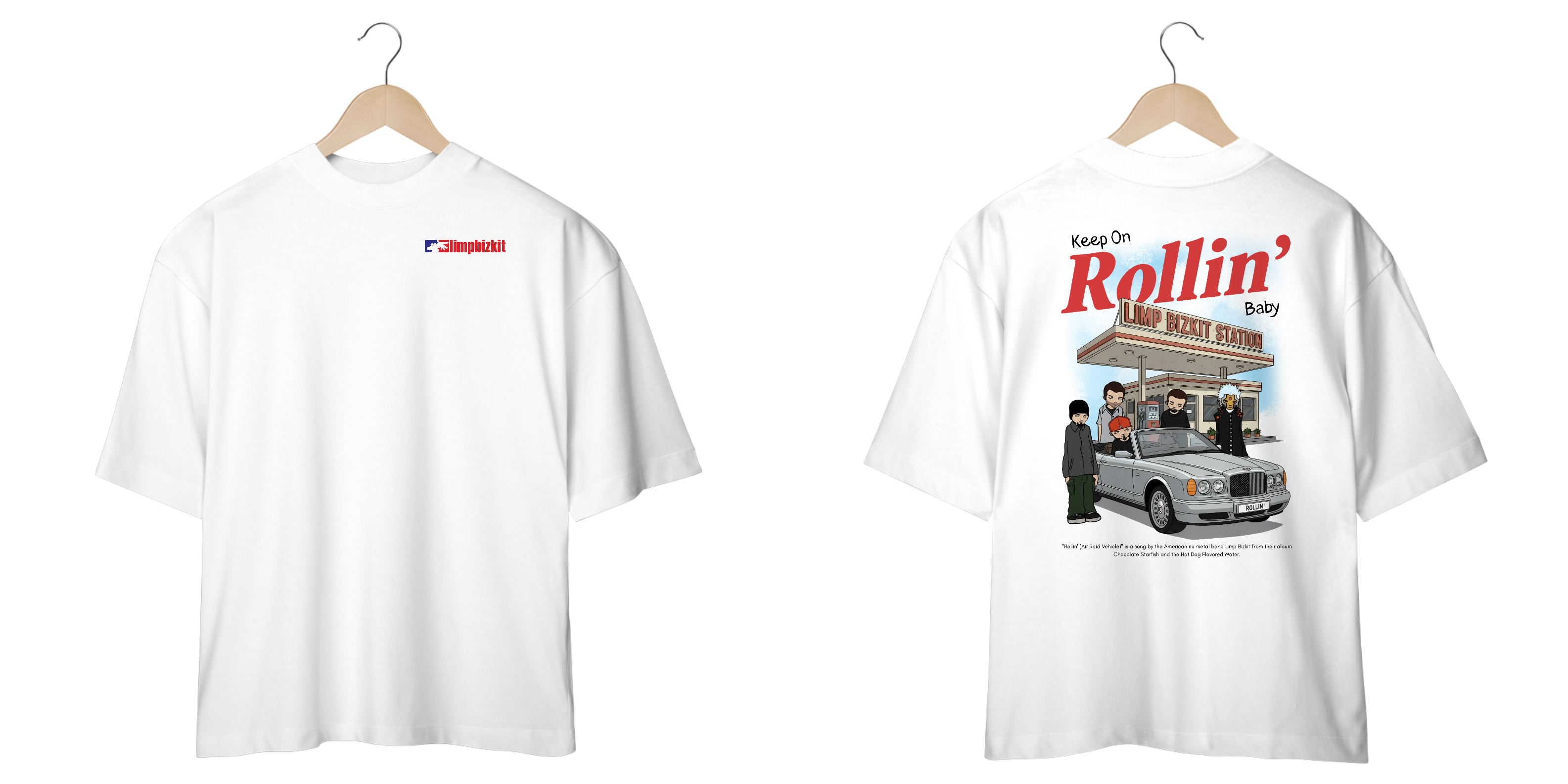 Camiseta Oversized Limp Bizkit Rollin' (Estampa Frente e Costas)
