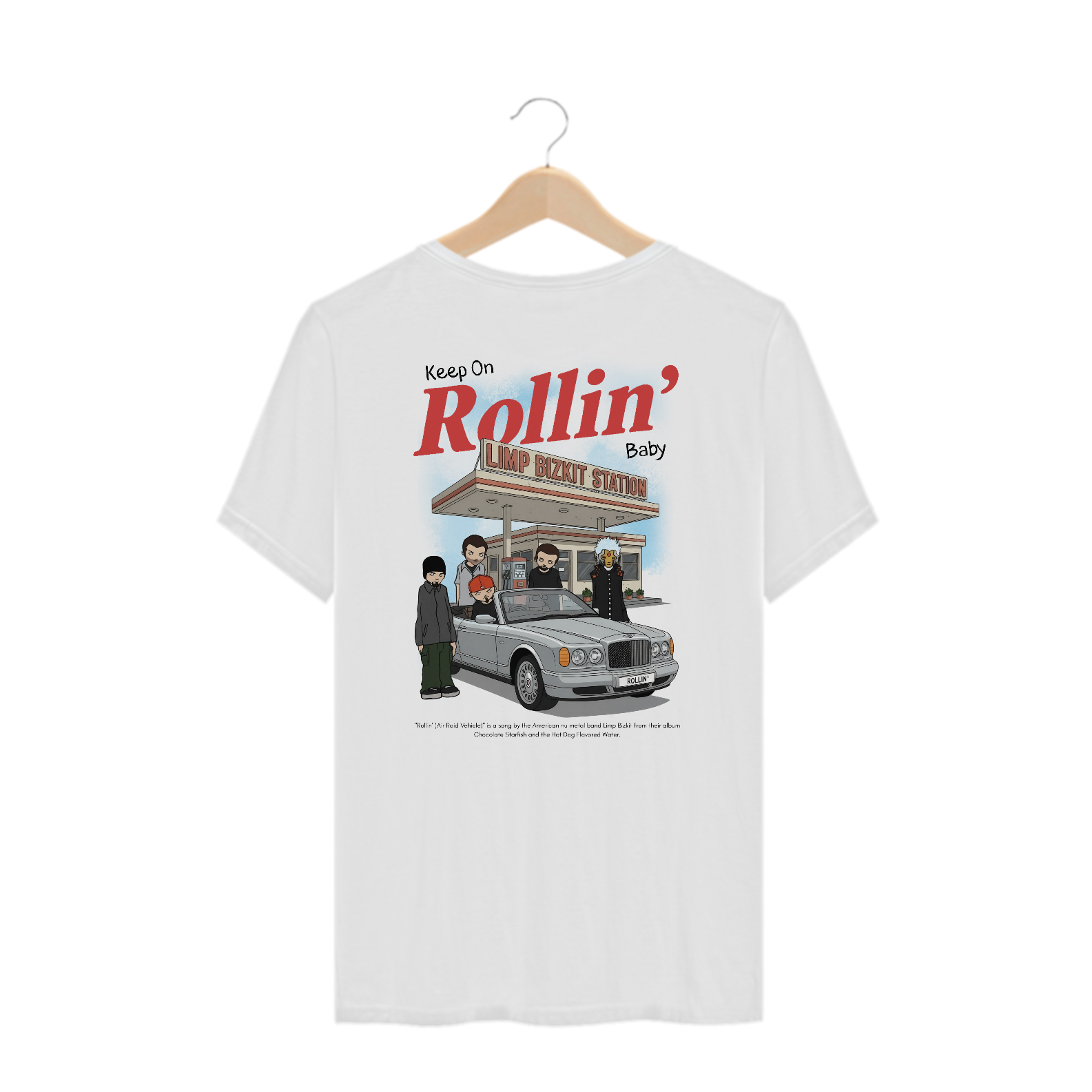 Camiseta Plus Size Limp Bizkit Rollin' (Estampa nas Costas)