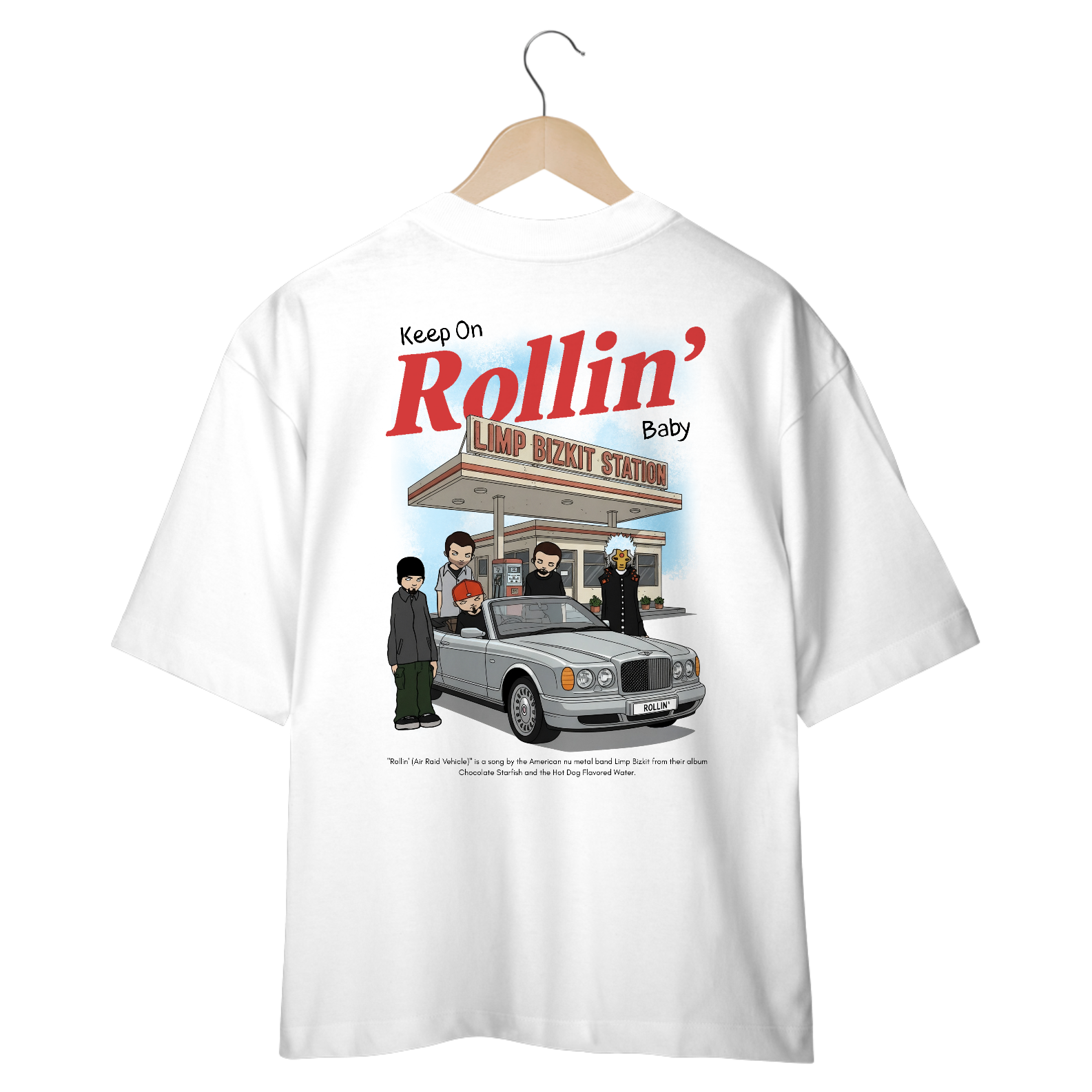 Camiseta Oversized Limp Bizkit Rollin' (Estampa nas Costas)