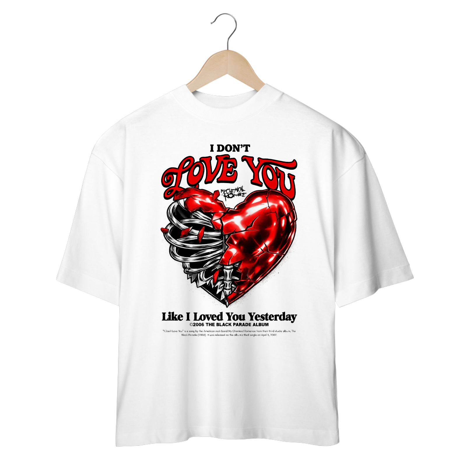 Camiseta Oversized My Chemical Romance I Don't love You