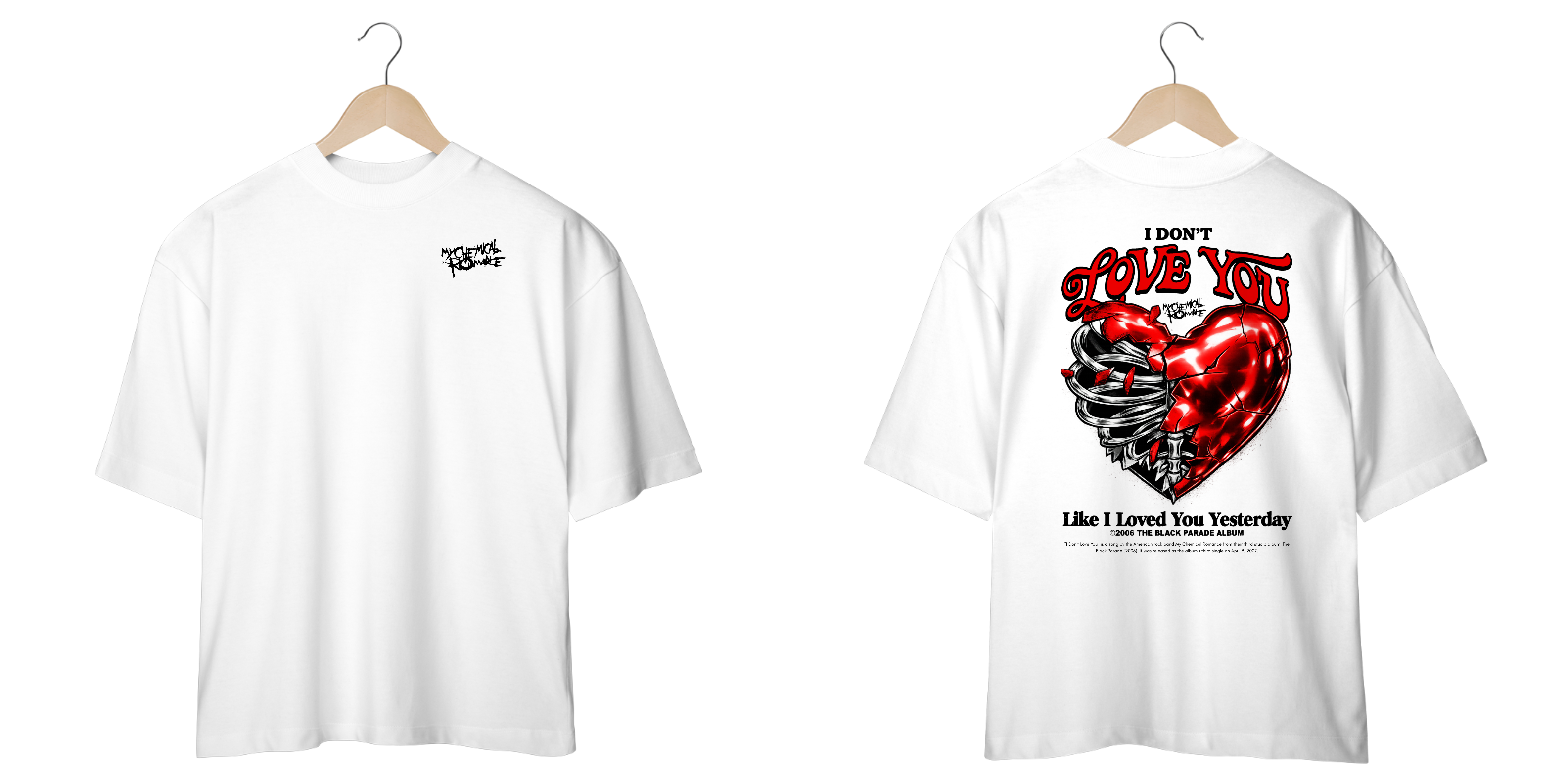 Camiseta Oversized My Chemical Romance I Don't love You (Estampa Frente & Costas)