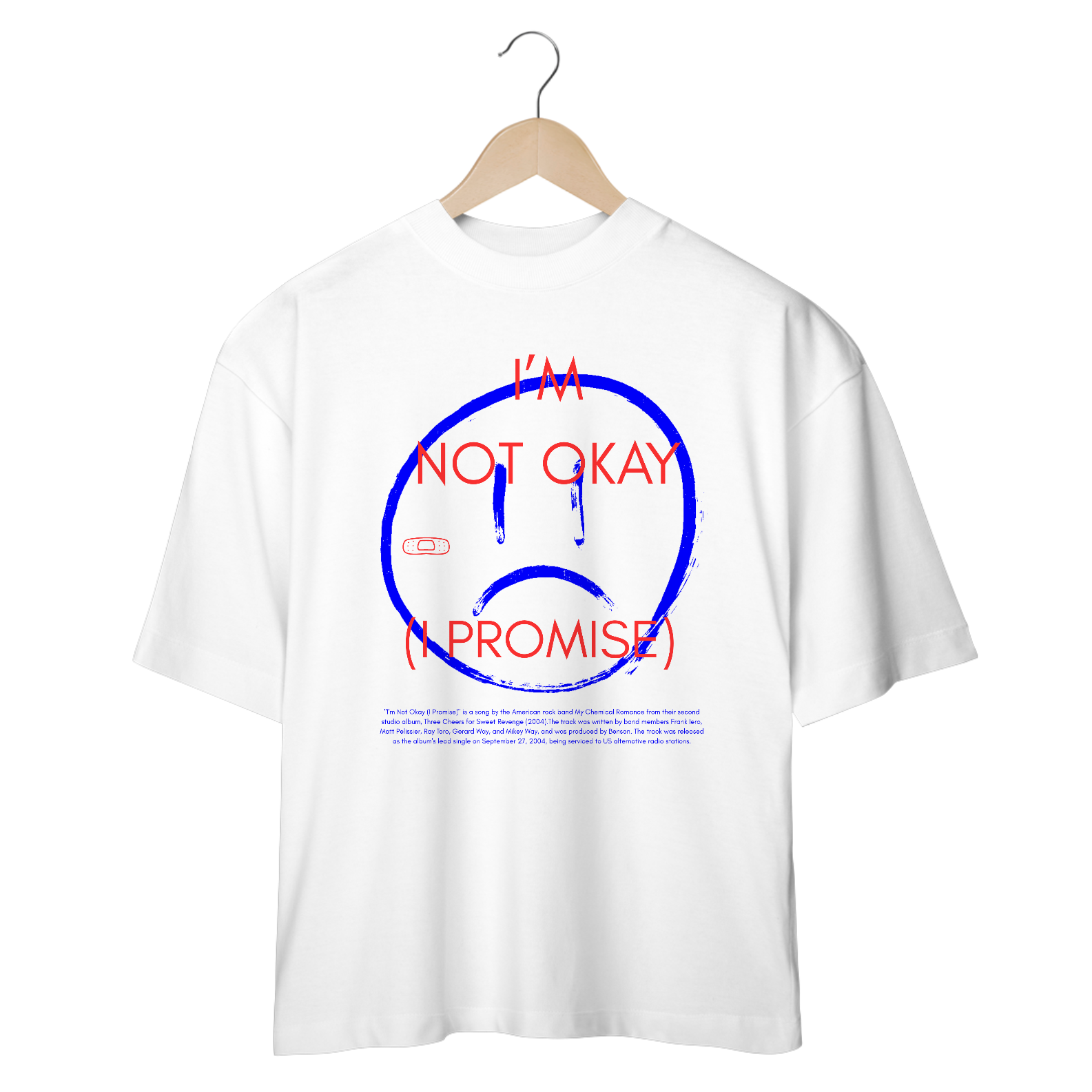 Camiseta Oversized My Chemical Romance I''m Not Okay (I Promise)