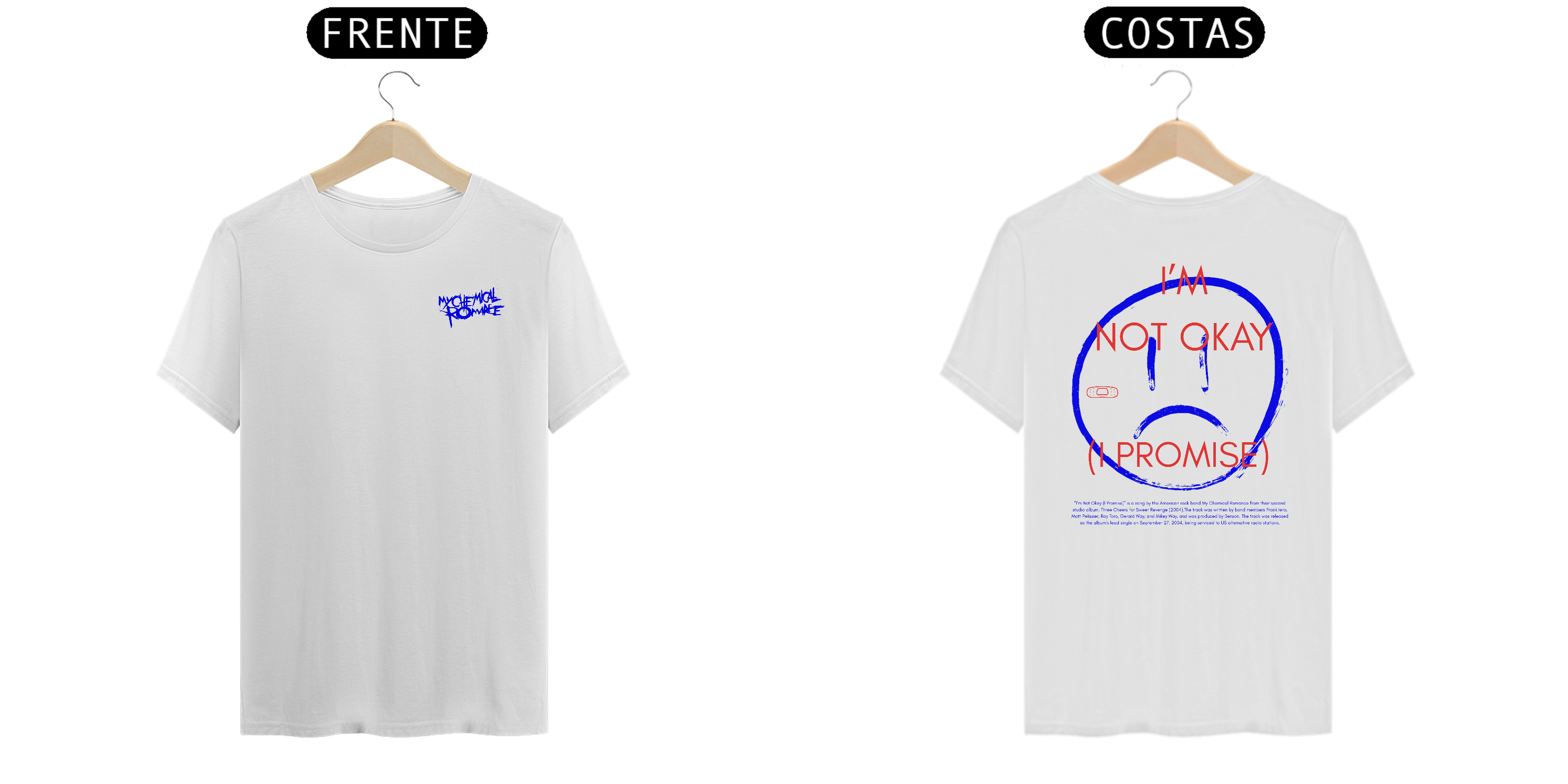 Camiseta My Chemical Romance I''m Not Okay (I Promise) (Estampa Frente & Costas)