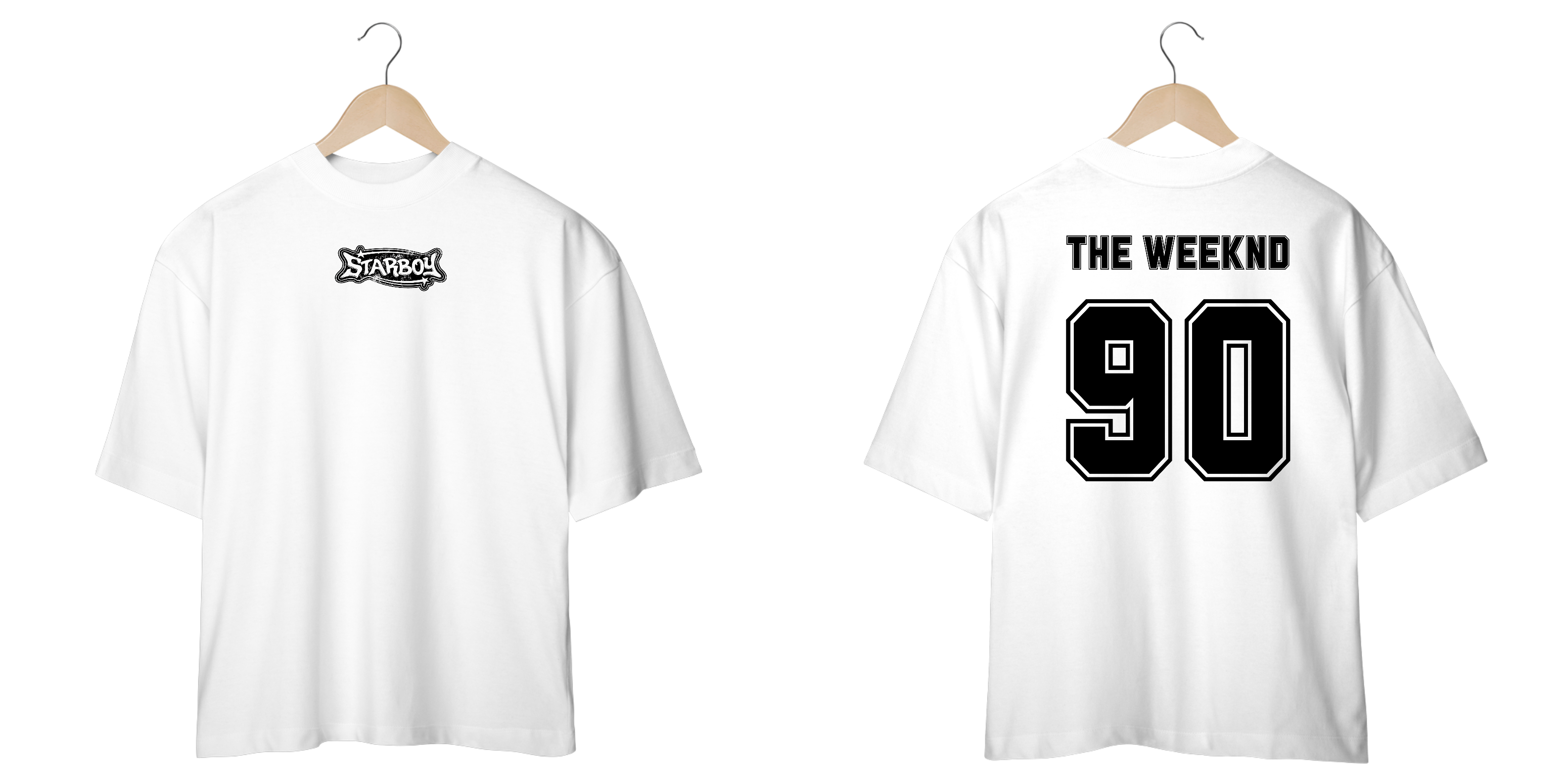 Camiseta Oversized The Weeknd Starboy (Estampa Frente e Costas)