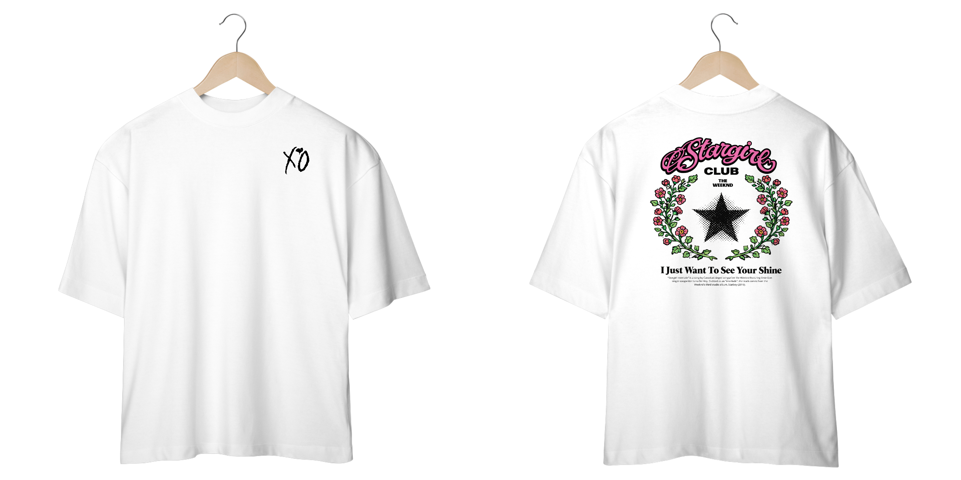 Camiseta Oversized The Weeknd Stargirl Interlude (Estampa Frente e Costas)