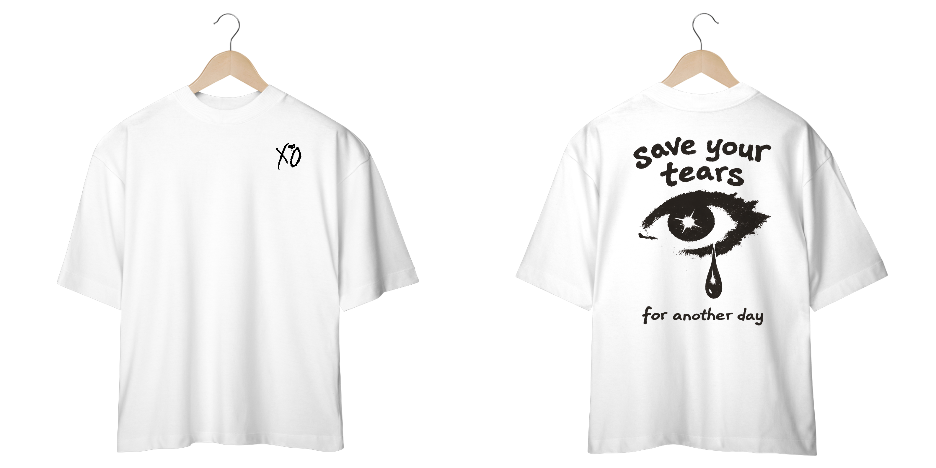 Camiseta Oversized The Weeknd Save Your Tears (Estampa Frente e Costas)