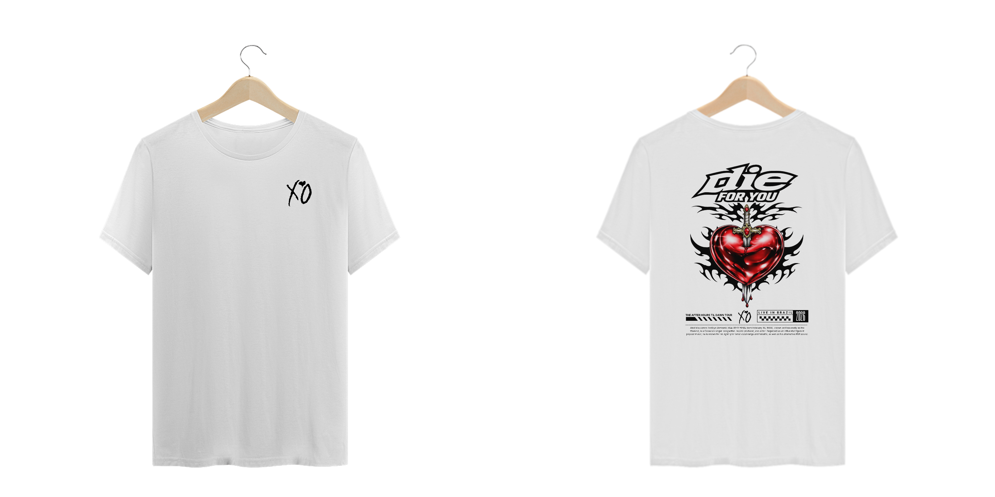 Camiseta Plus Size The Weeknd Die For You (Estampa Frente e Costas)