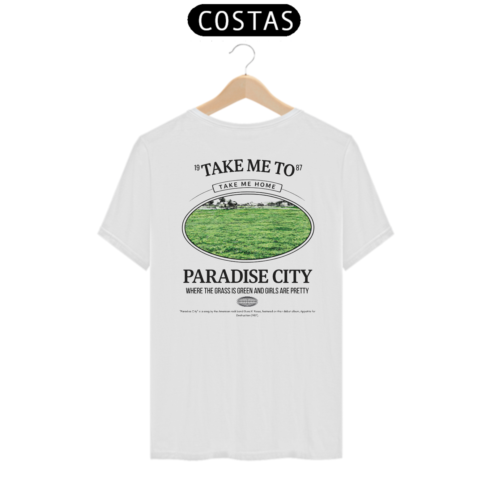Camiseta Guns N' Roses Paradise City (Estampa nas Costas)
