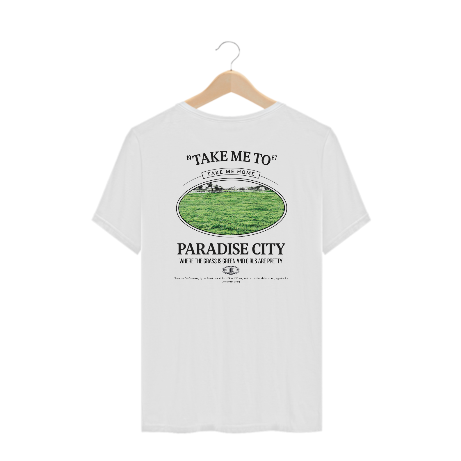 Camiseta Plus Size Guns N' Roses Paradise City (Estampa nas Costas)