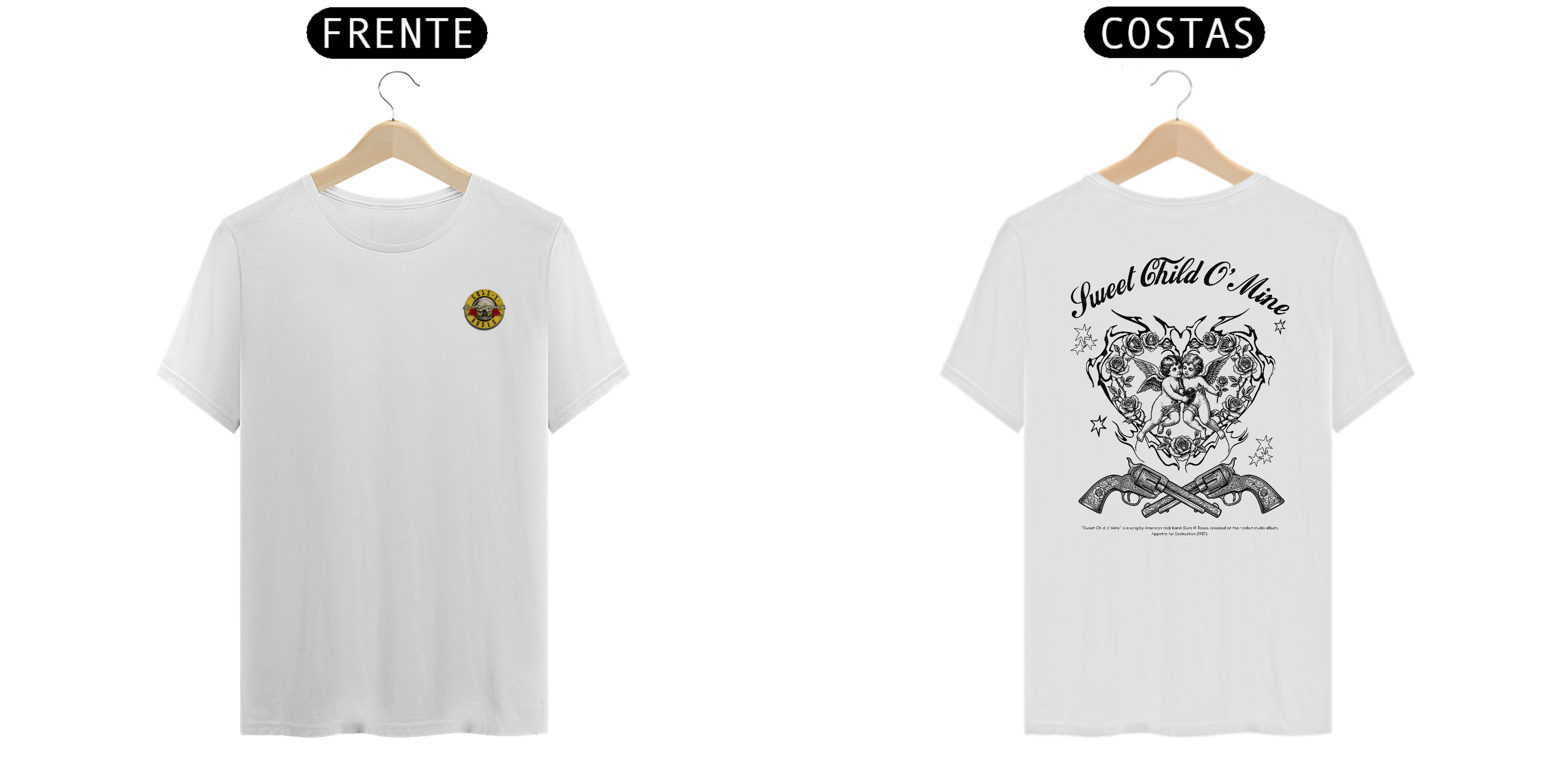 Camiseta Guns N' Roses Sweet Child O' Mine V2 (Estampa Frente e Costas)