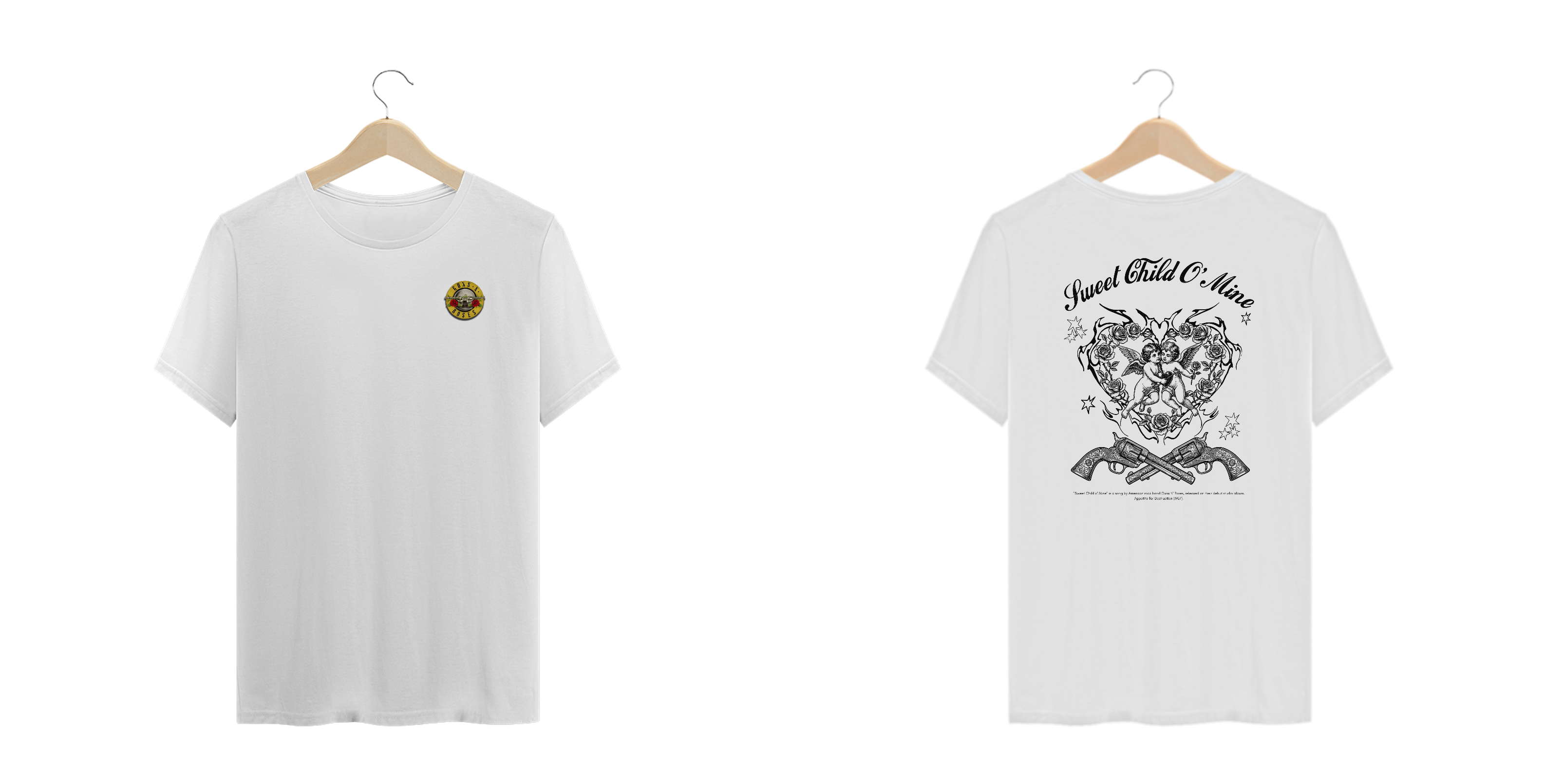 Camiseta Plus Size Guns N' Roses Sweet Child O' Mine V2 (Estampa Frente e Costas)