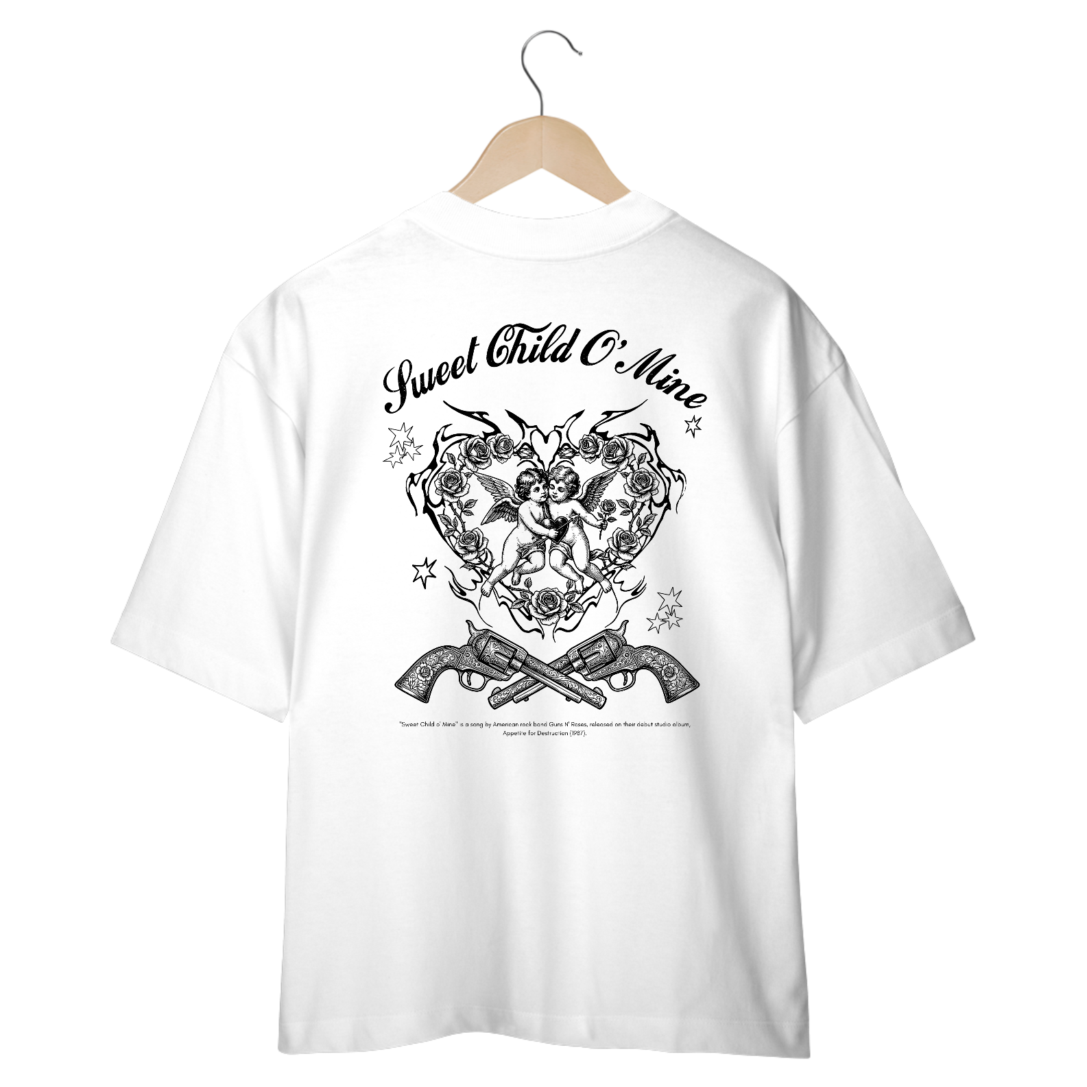 Camiseta Oversized Guns N' Roses Sweet Child O' Mine V2 (Estampa nas Costas)