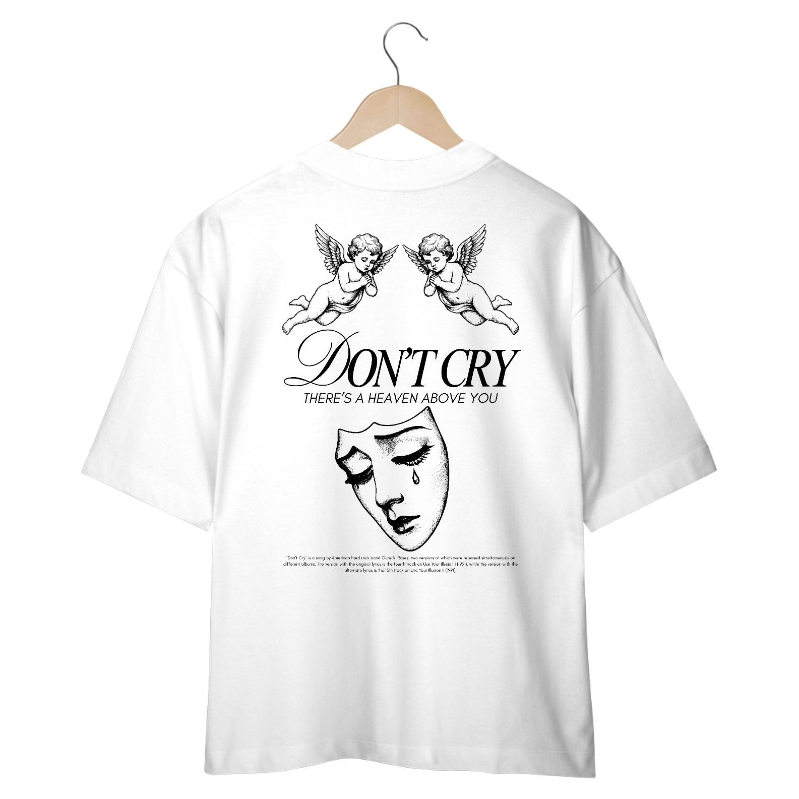 Camiseta Oversized Guns N' Roses Don't Cry  (Estampa nas Costas)